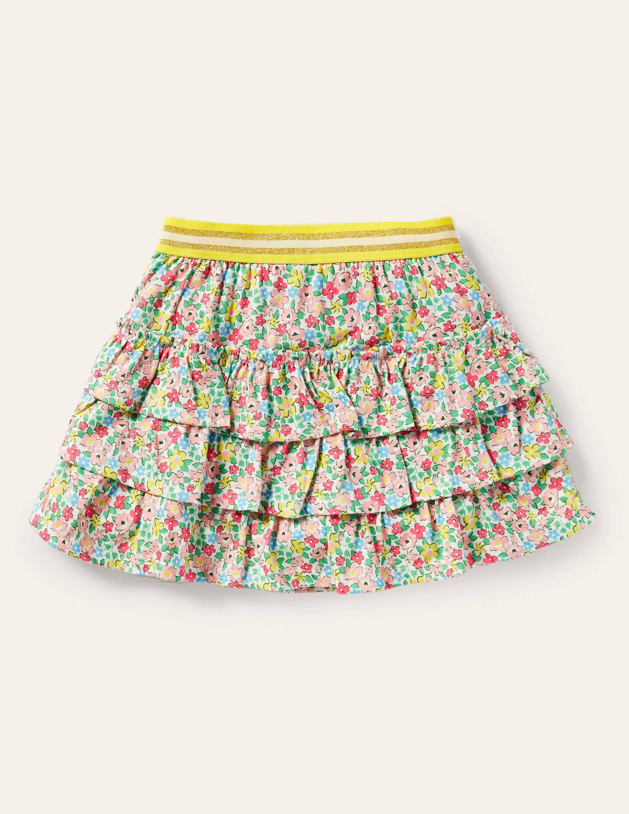 Jupe-short volantée en jersey-Motif Spring Floral multi - Image 2