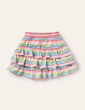 Jupe-short volantée en jersey-Rayé multi