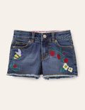 Denim-Shorts-Mittleres Vintageblau, Denim/Biene