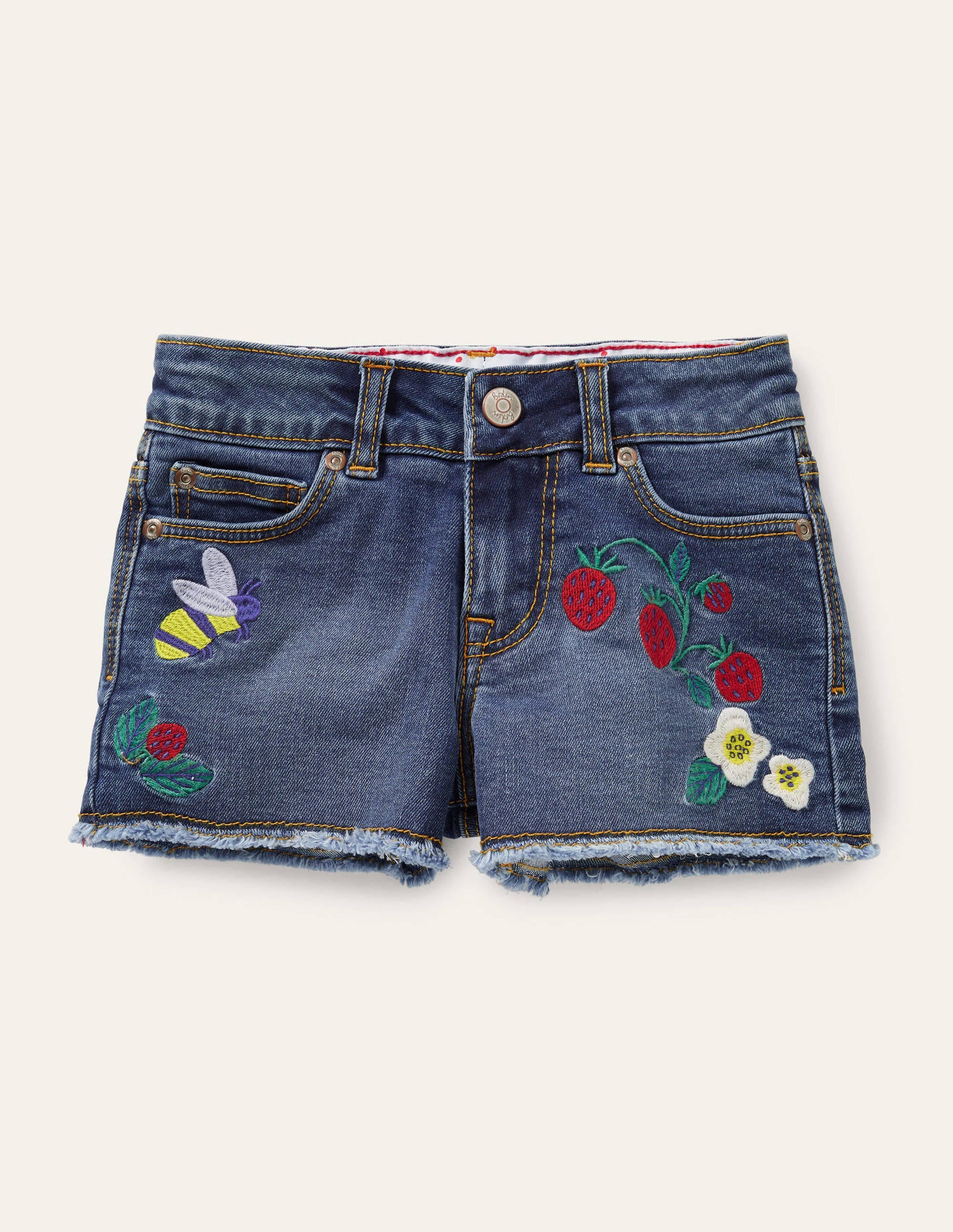 Denim-Shorts-Mittleres Vintageblau, Denim/Biene - Image 1