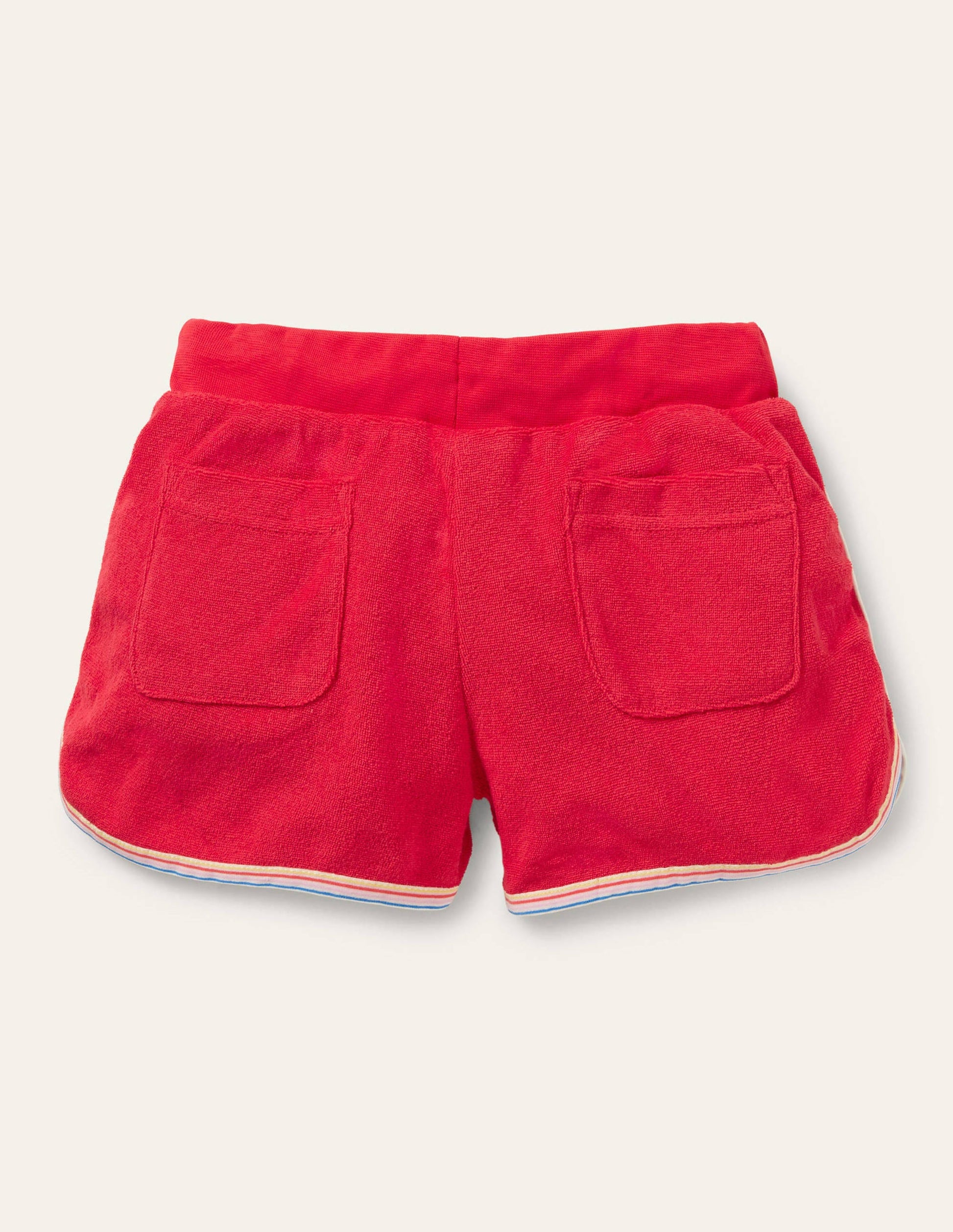 Retro Towelling Shorts-Fire Red-2