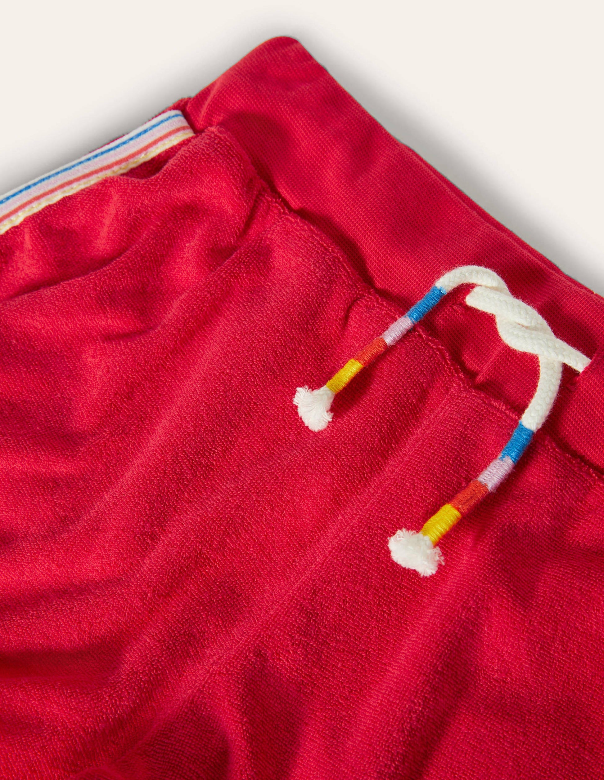 Retro Towelling Shorts-Fire Red-3
