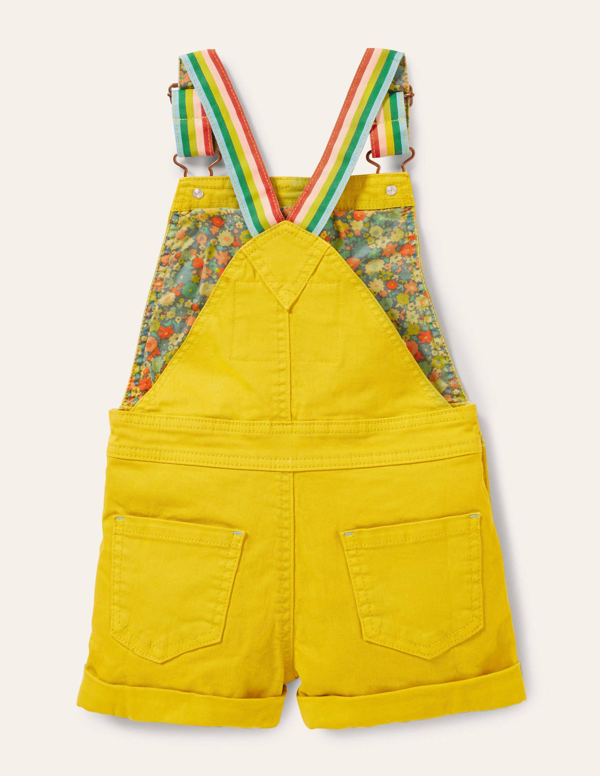 Fun Short Dungarees-Sweetcorn Yellow Flower-2