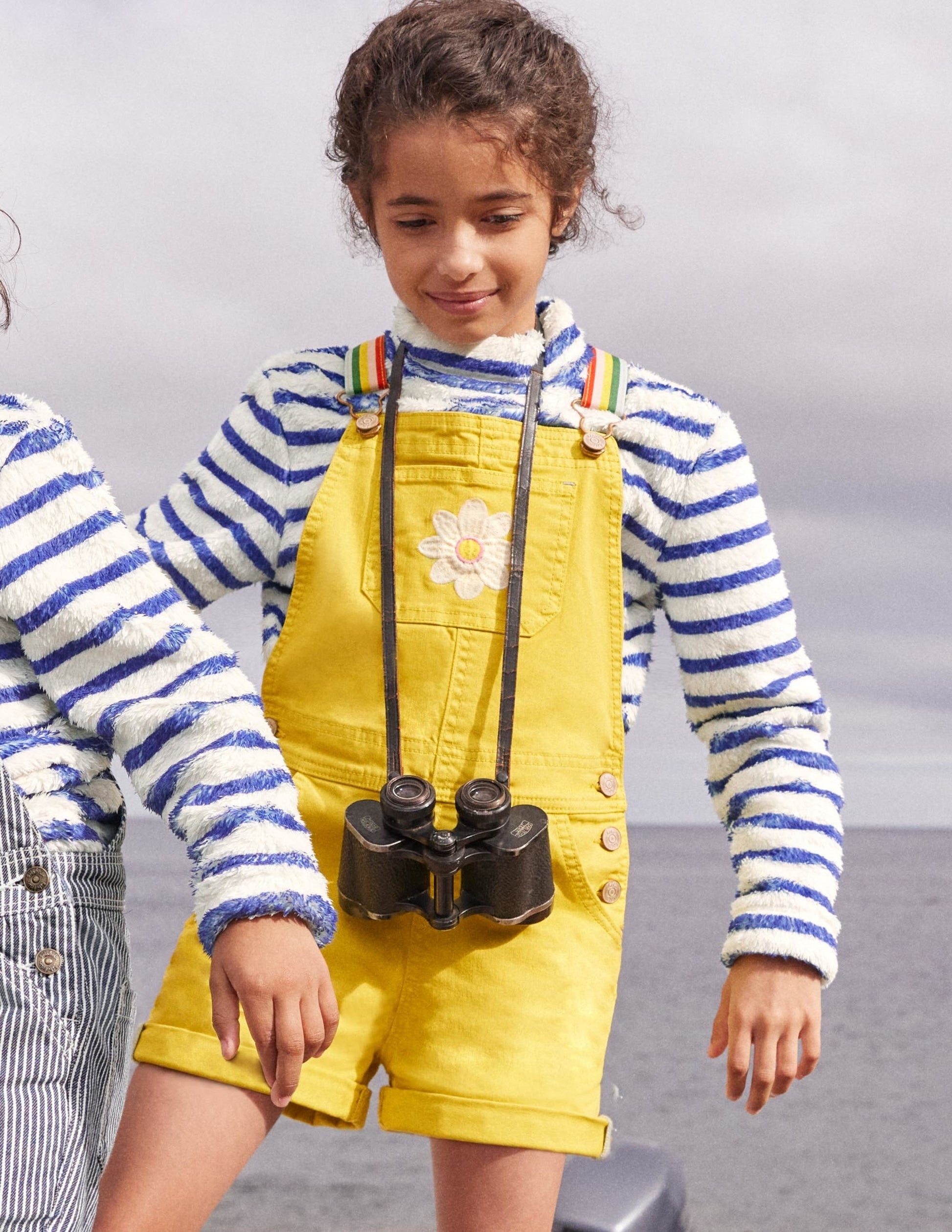 Fun Short Dungarees-Sweetcorn Yellow Flower-8