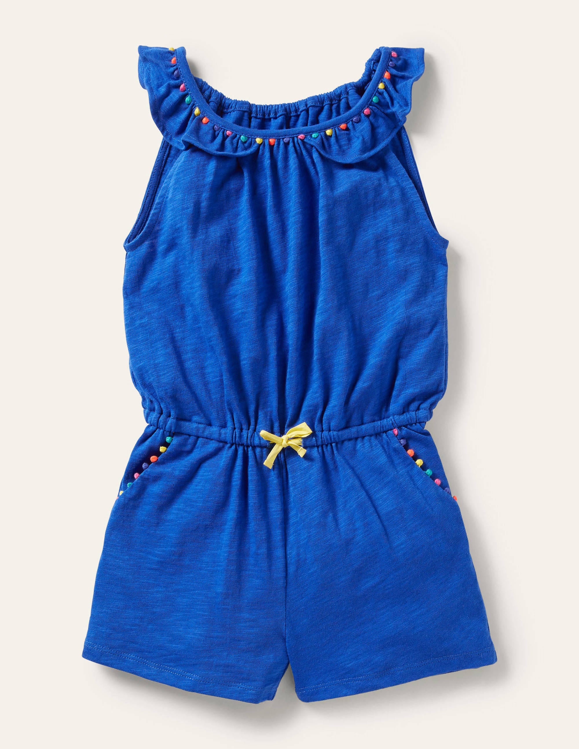 Charlie Pom Jersey Playsuit-Bold Blue - Image 1