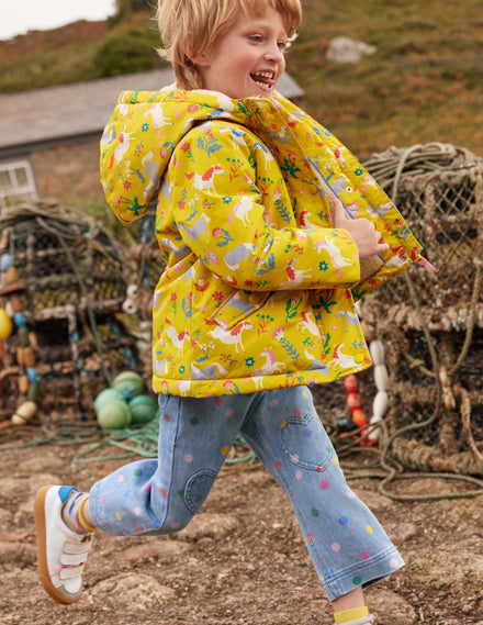 Anorak mit Sherpa-Futter-Maisgelb, Ponys