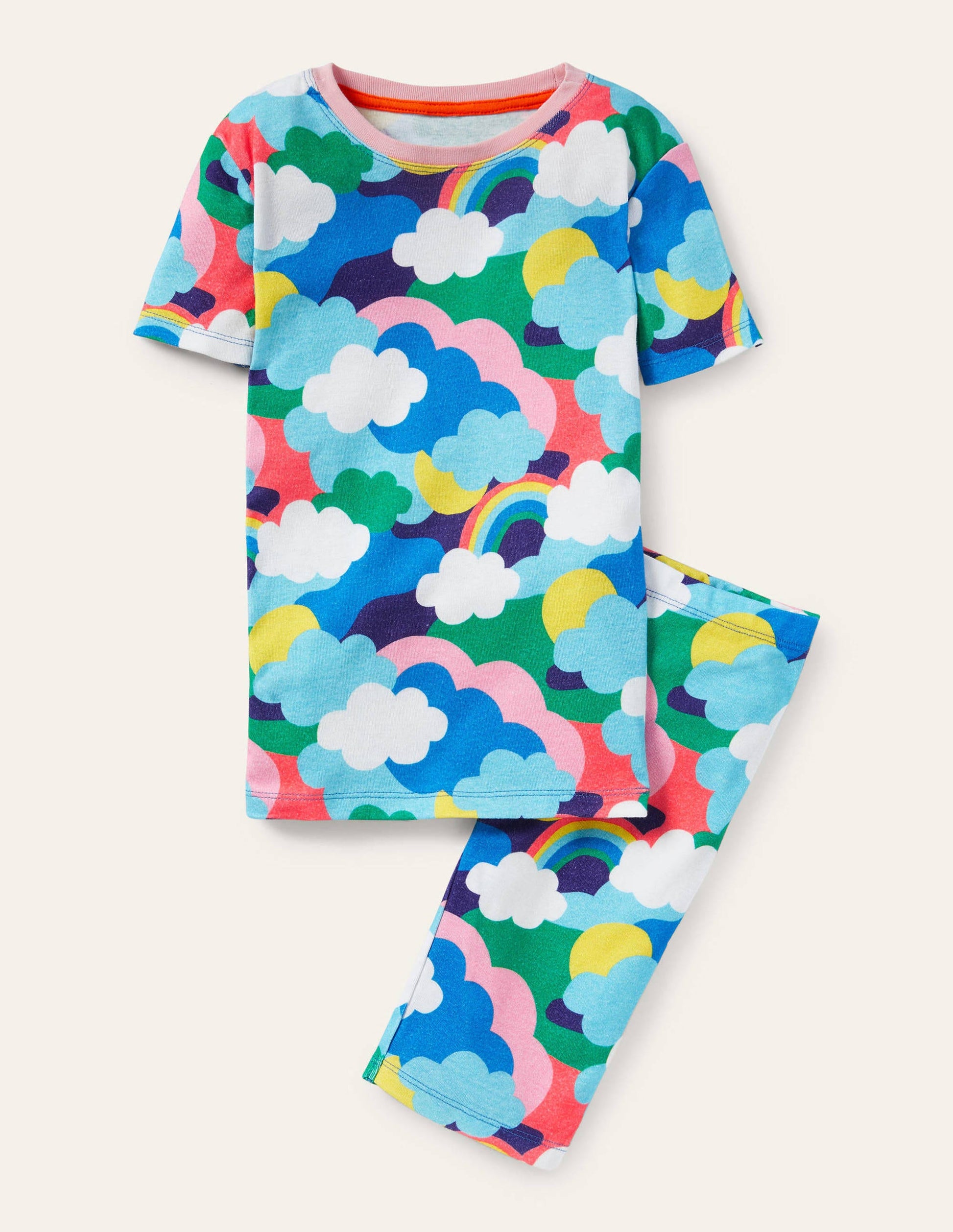 Pyjama court phosphorescent-Motif camouflage nuage multi-1