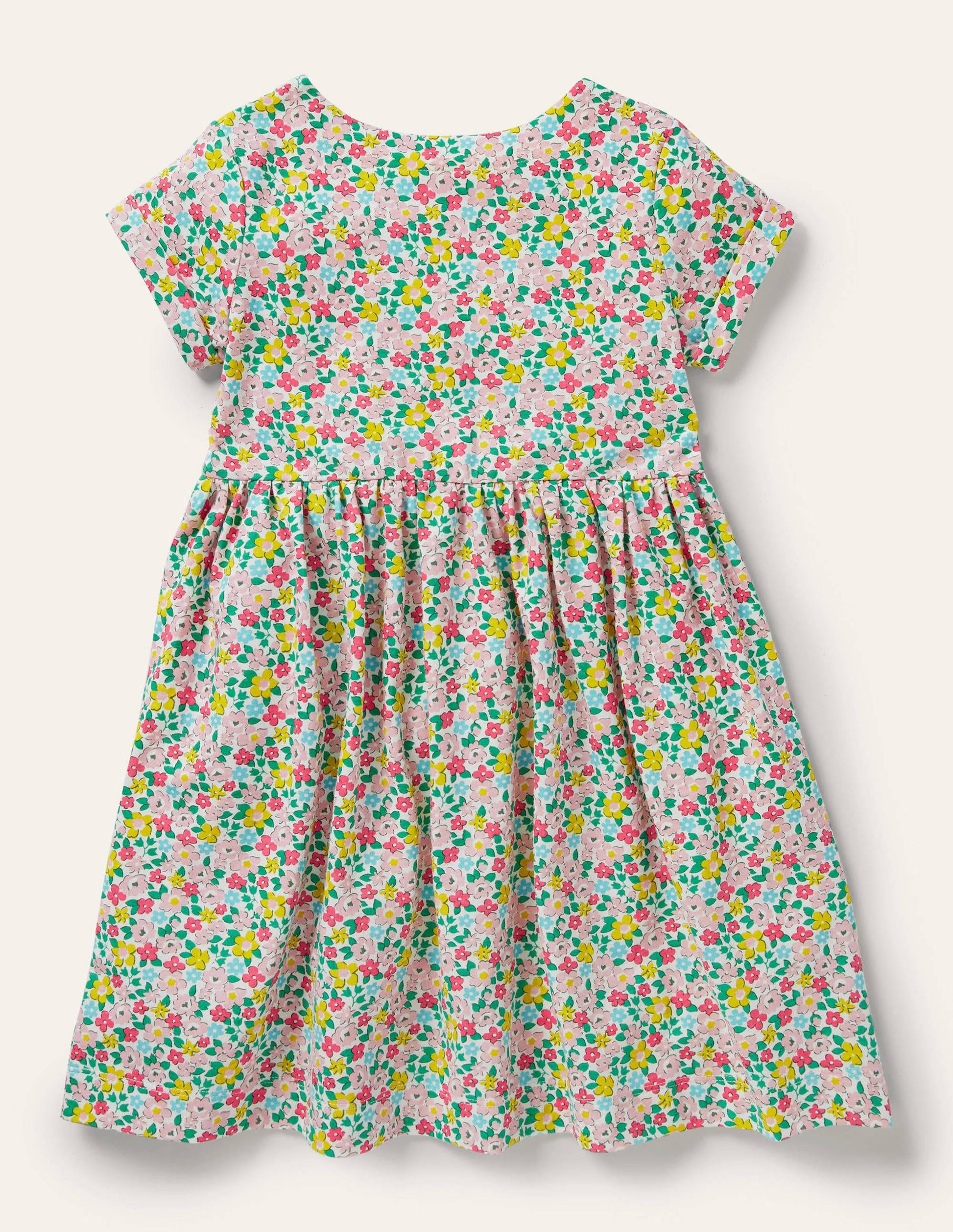 Fröhliches Jerseykleid-Bunt, Frühlingsblumen-2