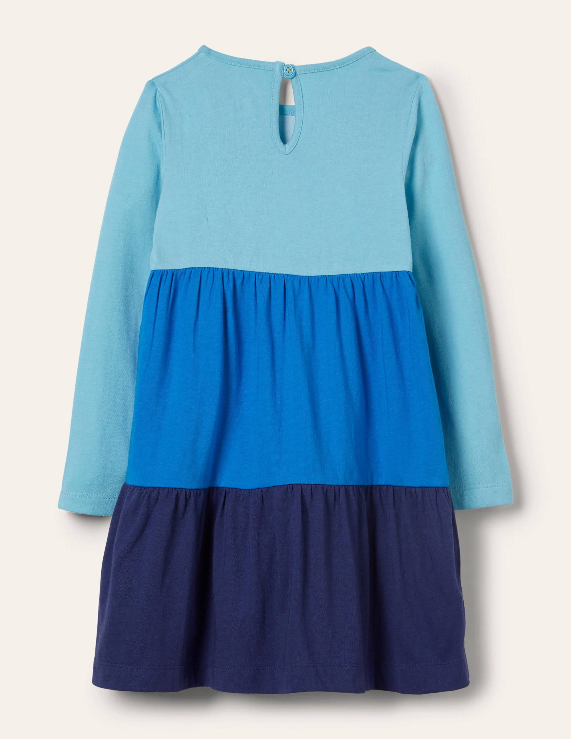 Stufenkleid mit Applikation-Wasserblau, Meeresszene - Image 2