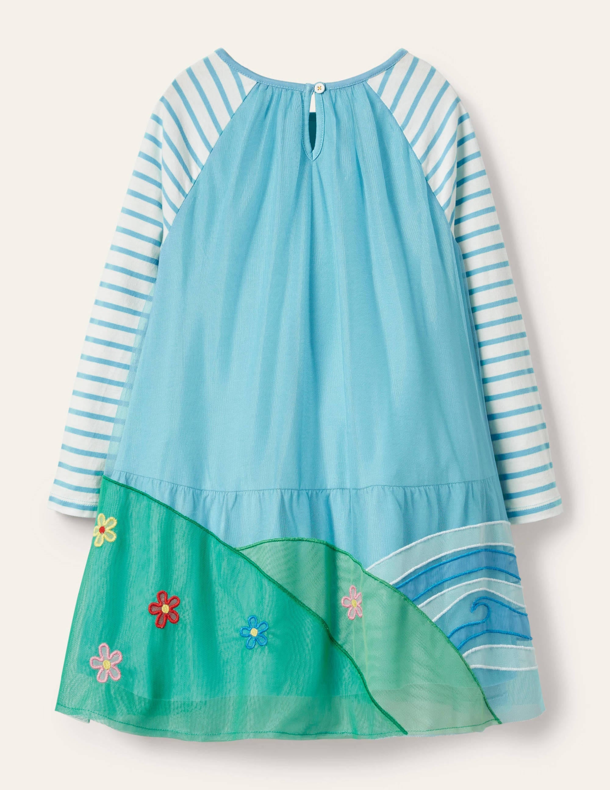 Tüllkleid aus Jersey mit Szenenmotiv-Wasserblau, Wetterszene - Image 2