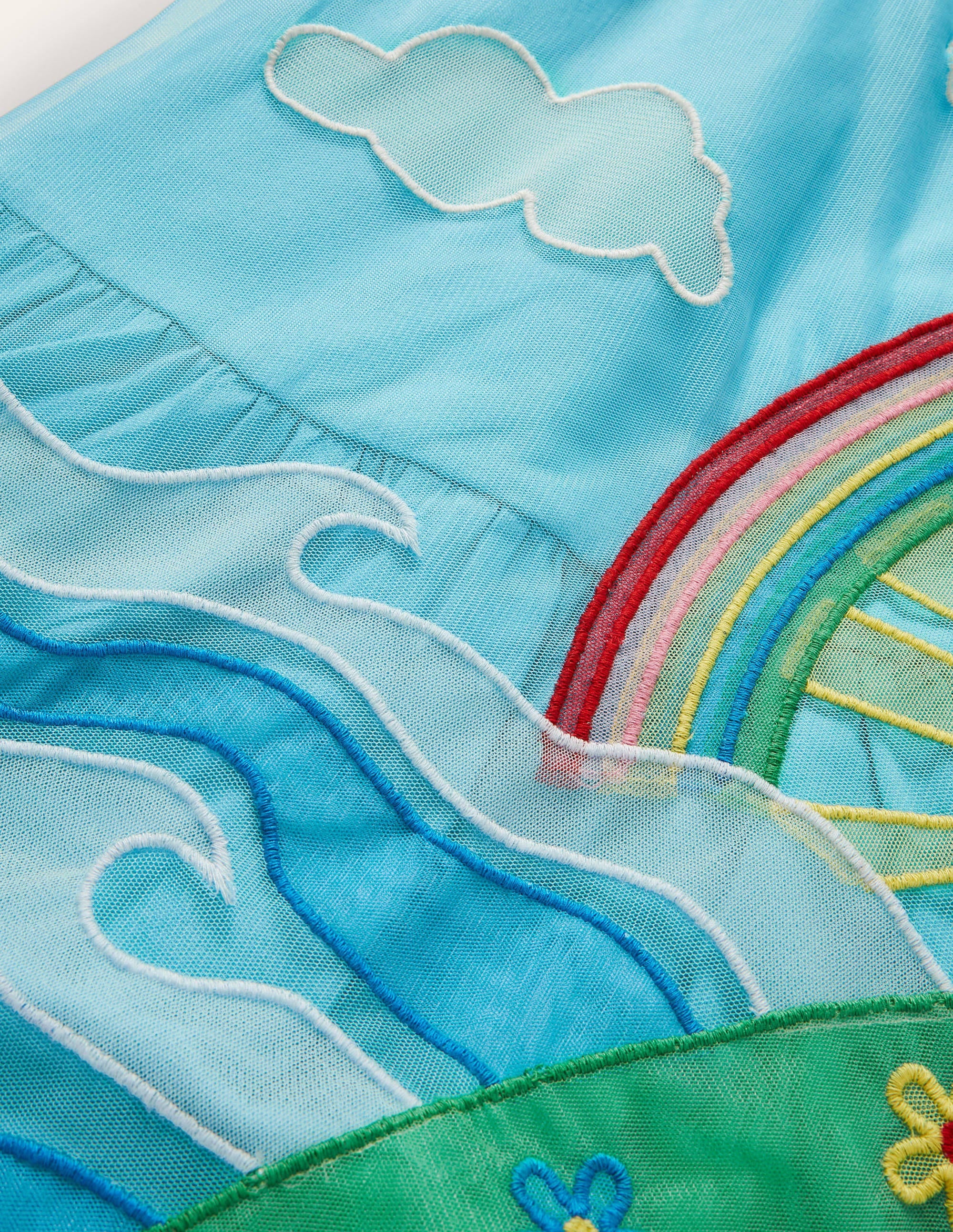 Tüllkleid aus Jersey mit Szenenmotiv-Wasserblau, Wetterszene - Image 3