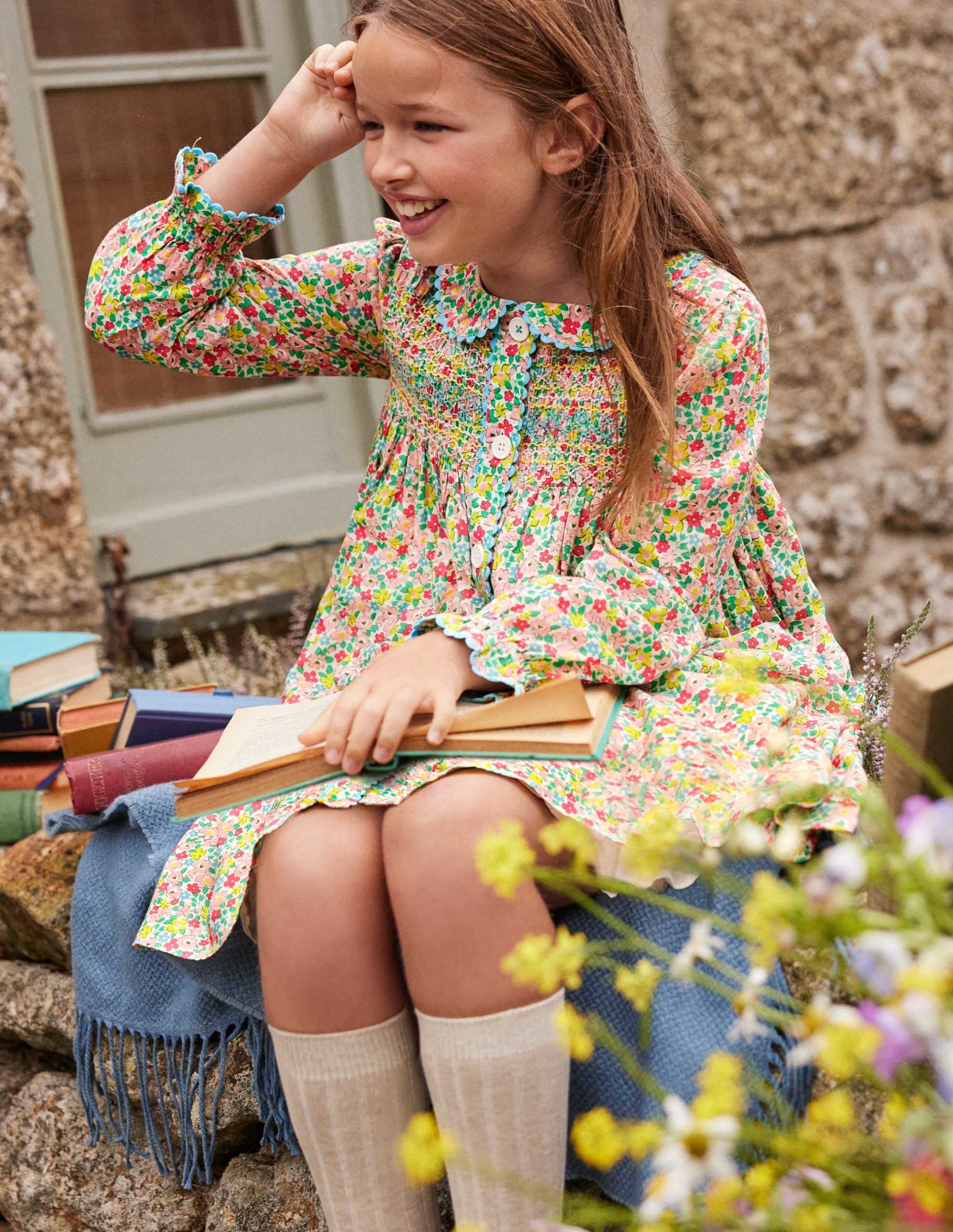 Robe boutonnée à smocks-Motif Spring Floral multi - Image 9