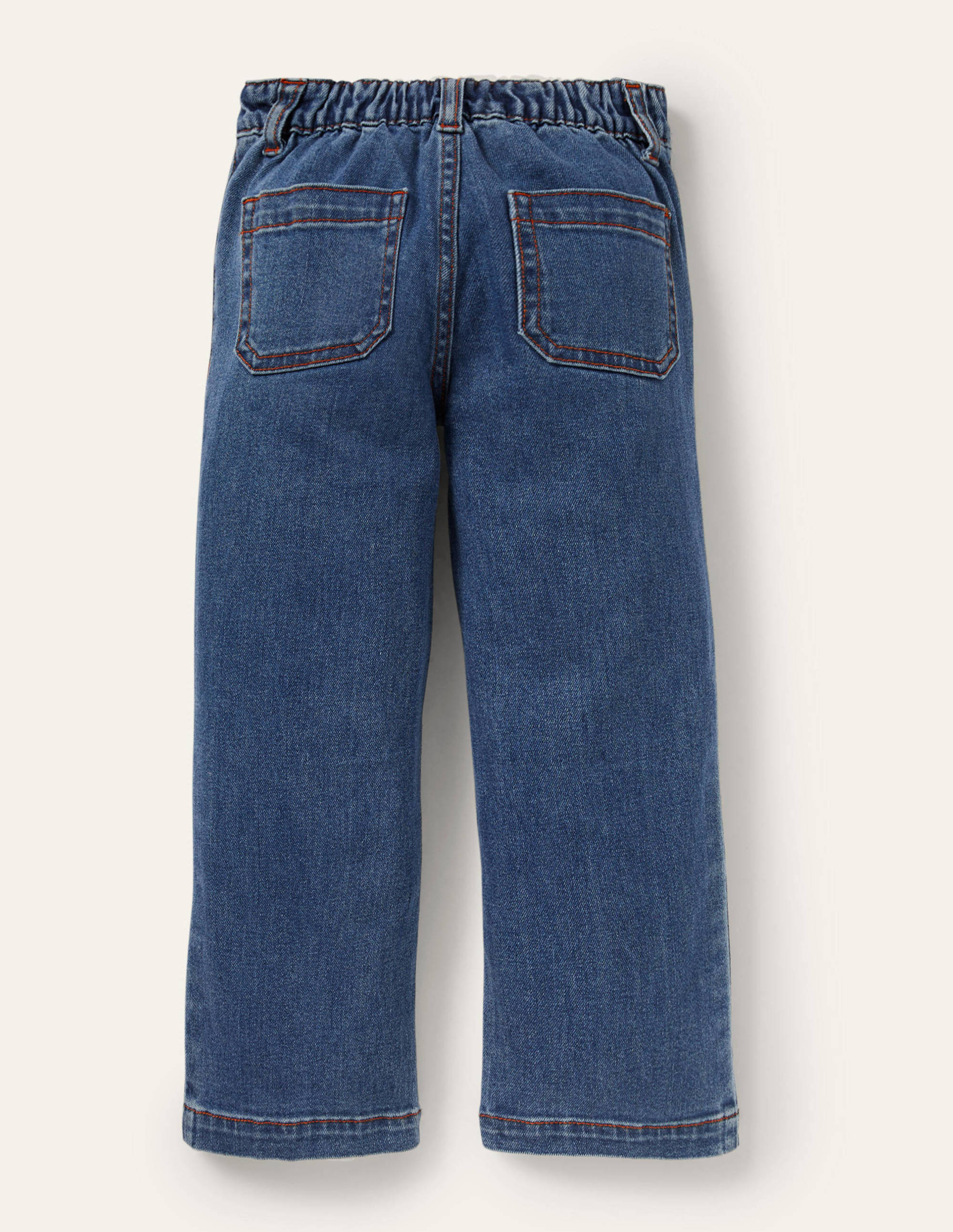 Jean avec poches plaquées zigzag-Denim vintage moyen - Image 2