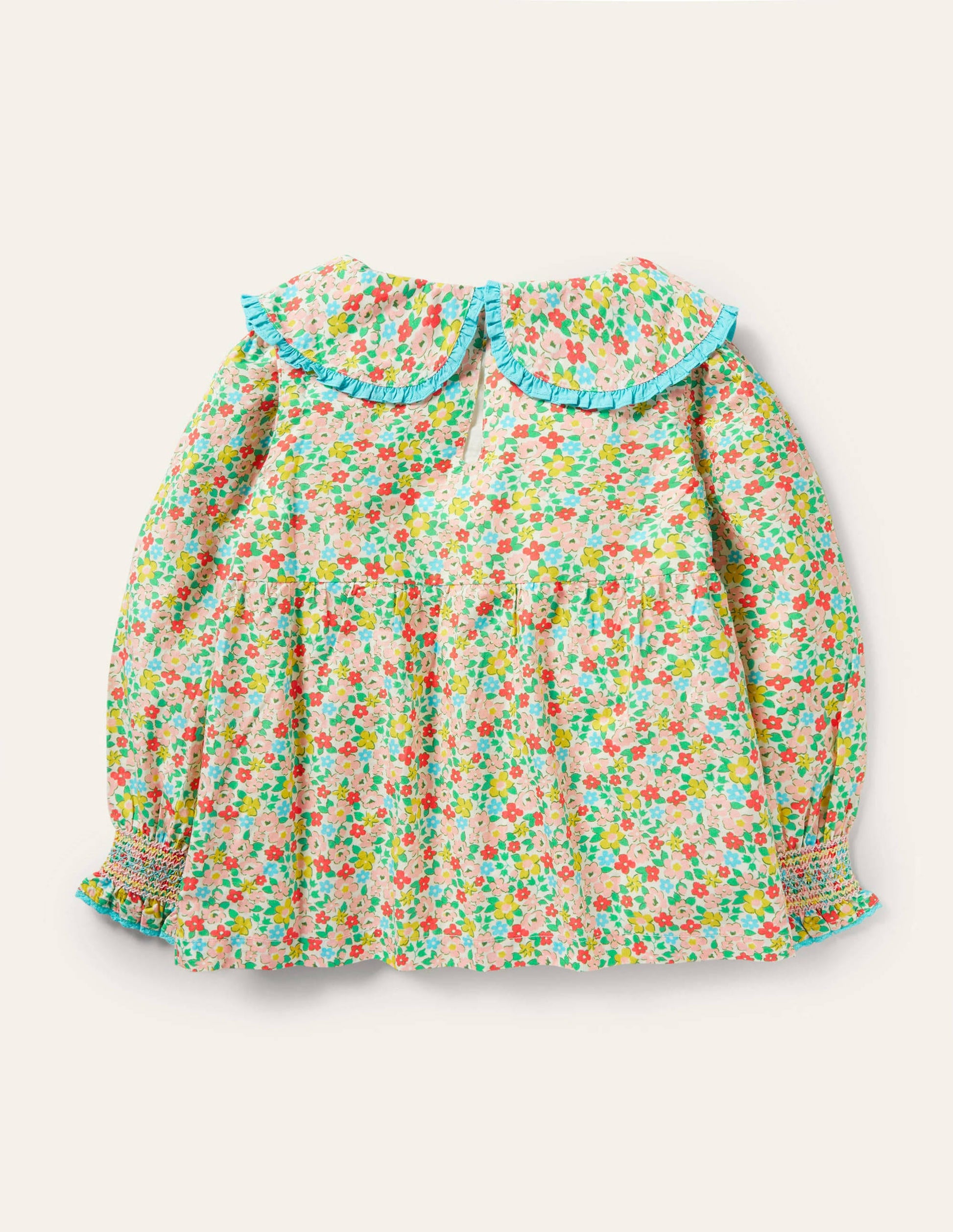 Top tissé à col et smocks-Motif Spring Floral multi-2