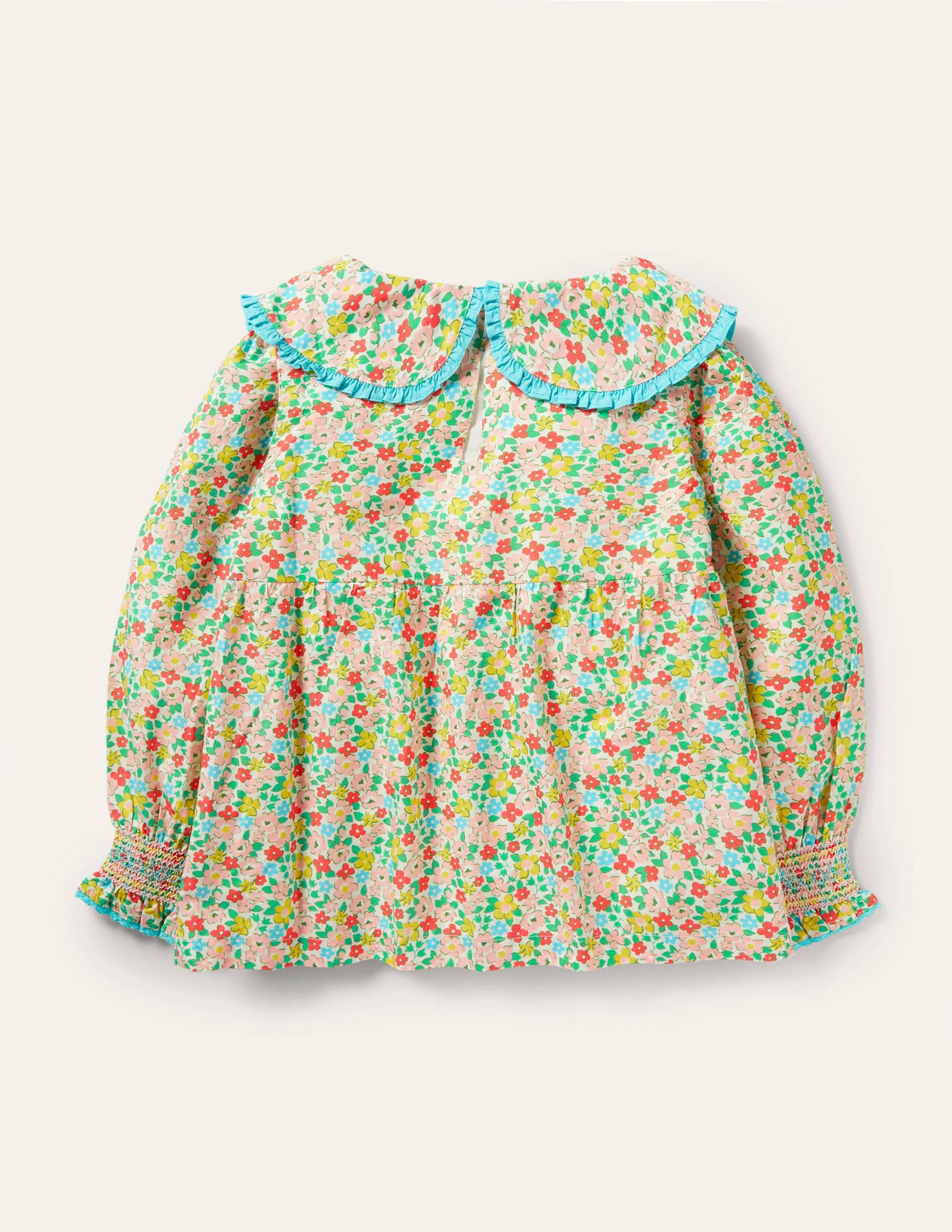 Top tissé à col et smocks-Motif Spring Floral multi - Image 2