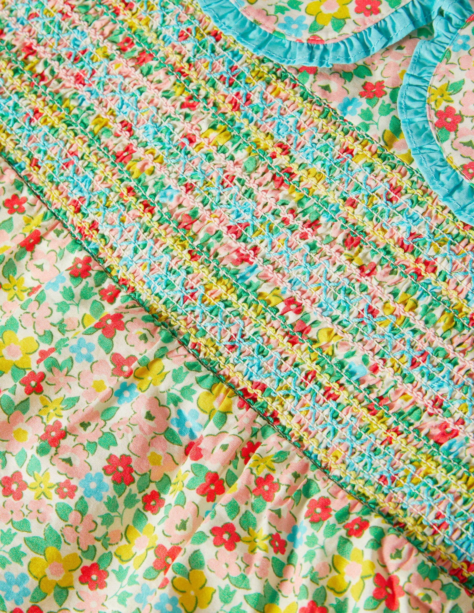 Top tissé à col et smocks-Motif Spring Floral multi-3