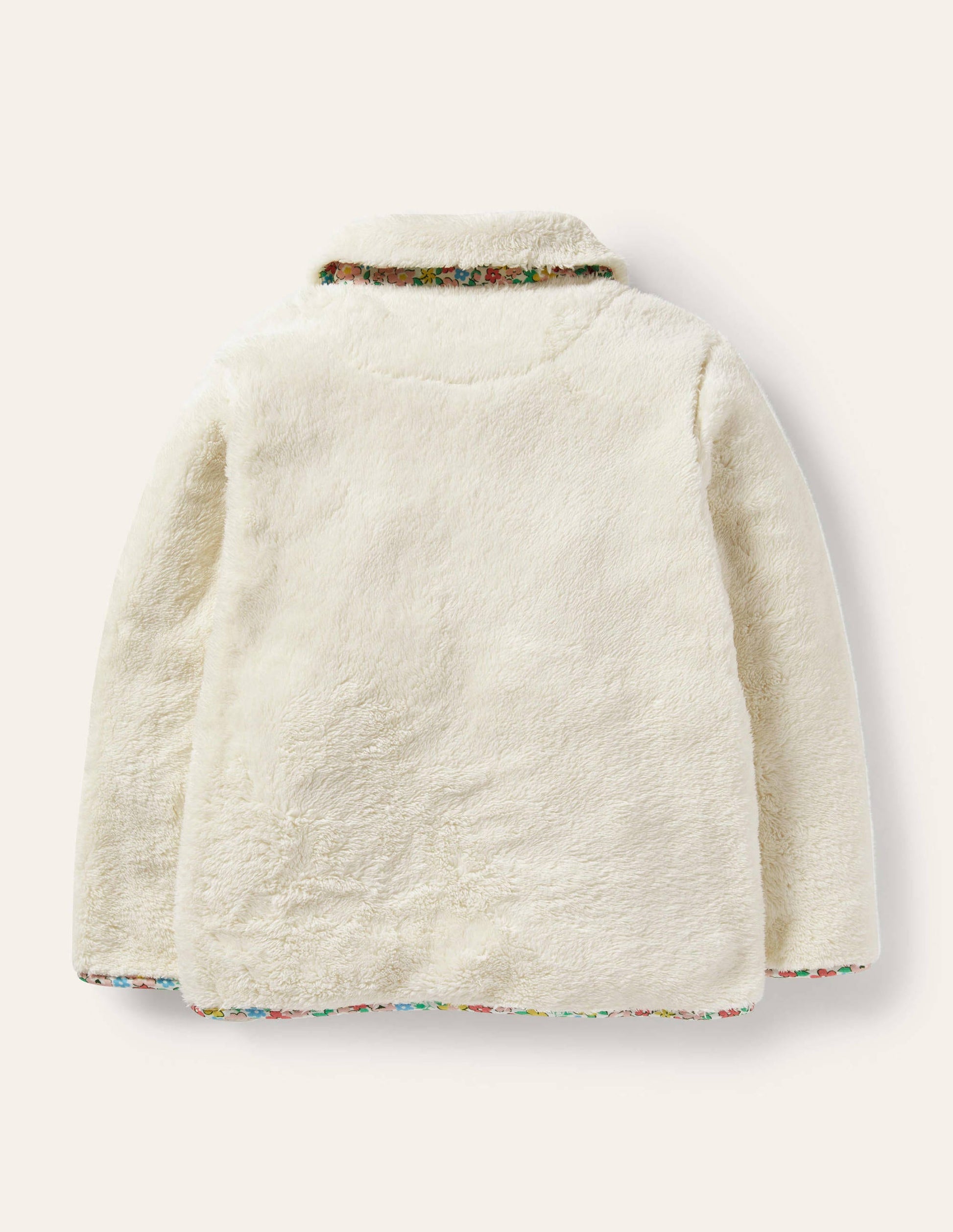 Zip-Through Teddy Jacket-Natural-2