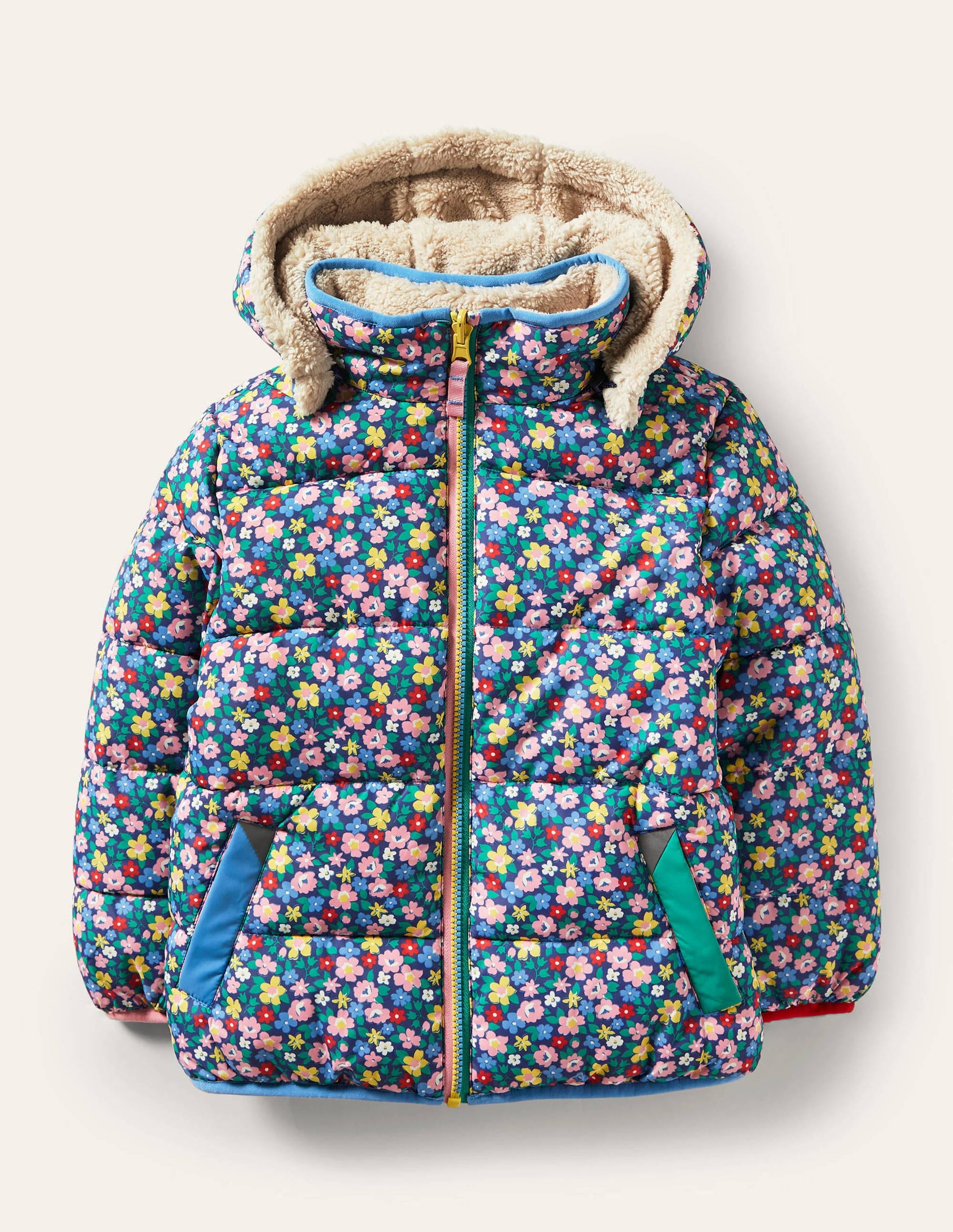 Doudoune réversible imprimée-Motif Spring Floral bleu tribord-1