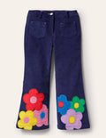 Cordhose mit Blumen-Schuluniform-Navy