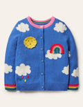 Cardigan à appliqué météo-Ciel bleu élisabéthain