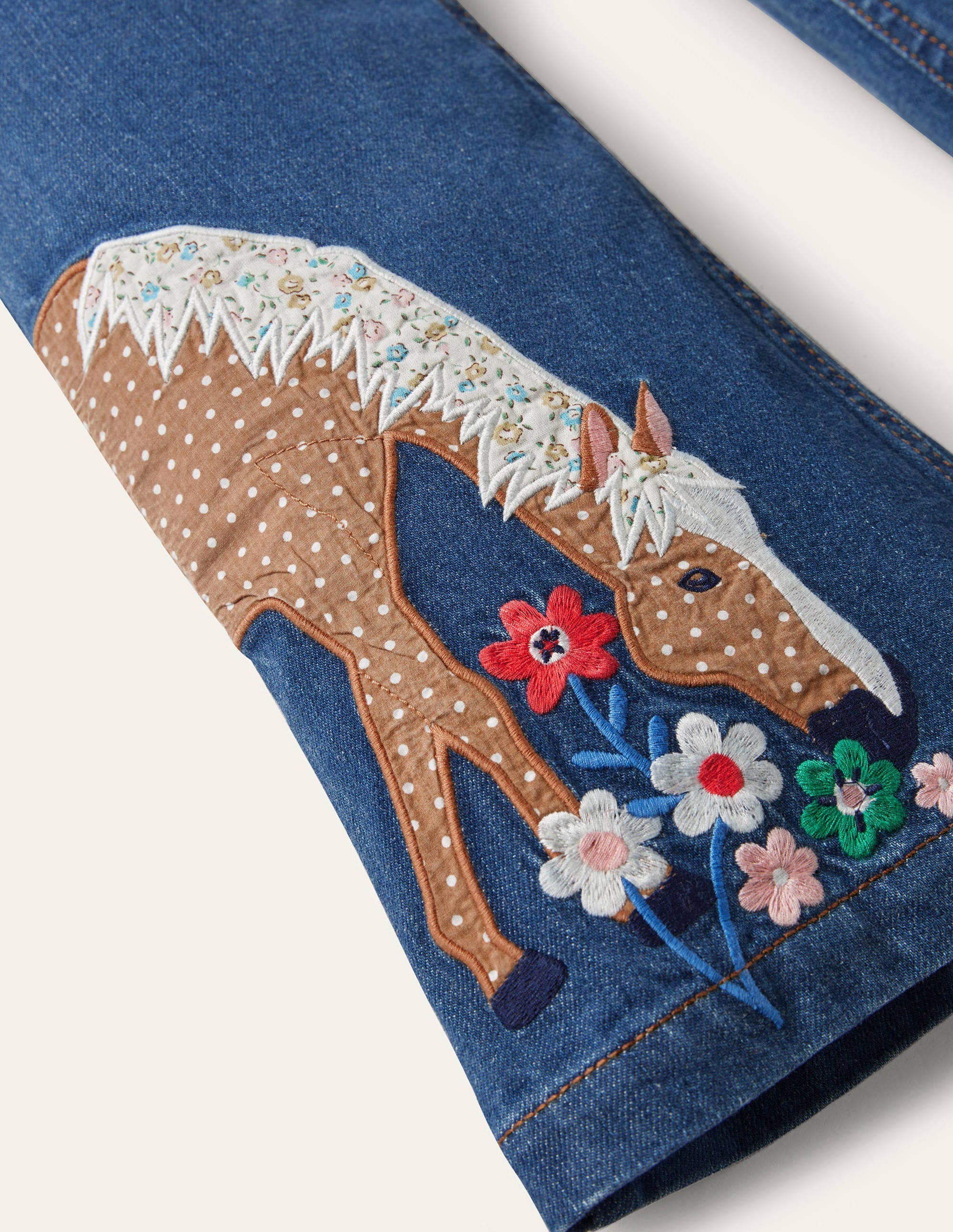 Appliqué Animal Jeans-Mid Vintage Animals - Image 3