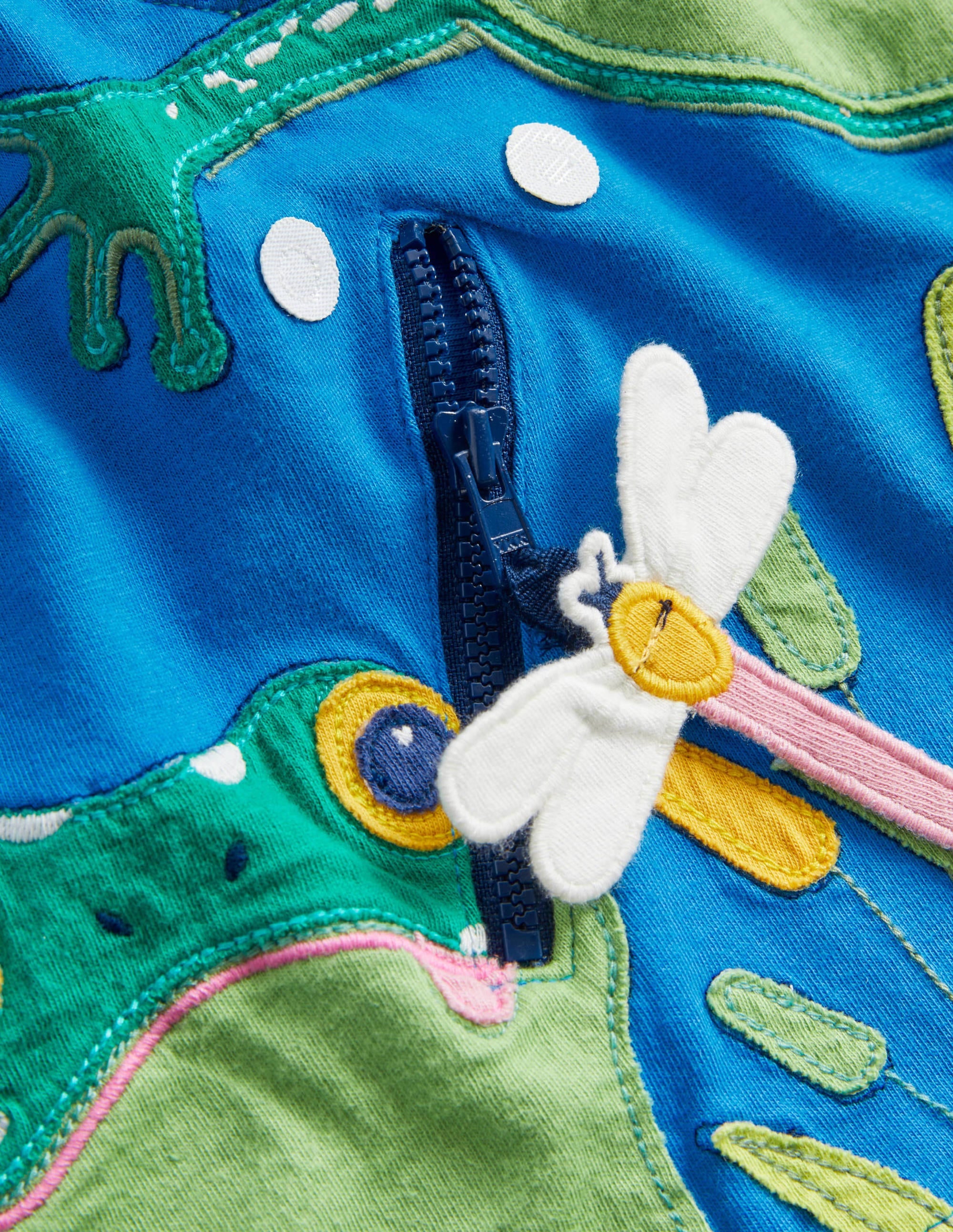 Oberteil mit Reißverschlussdetail-Strahlendes Marineblau, Frösche - Image 3