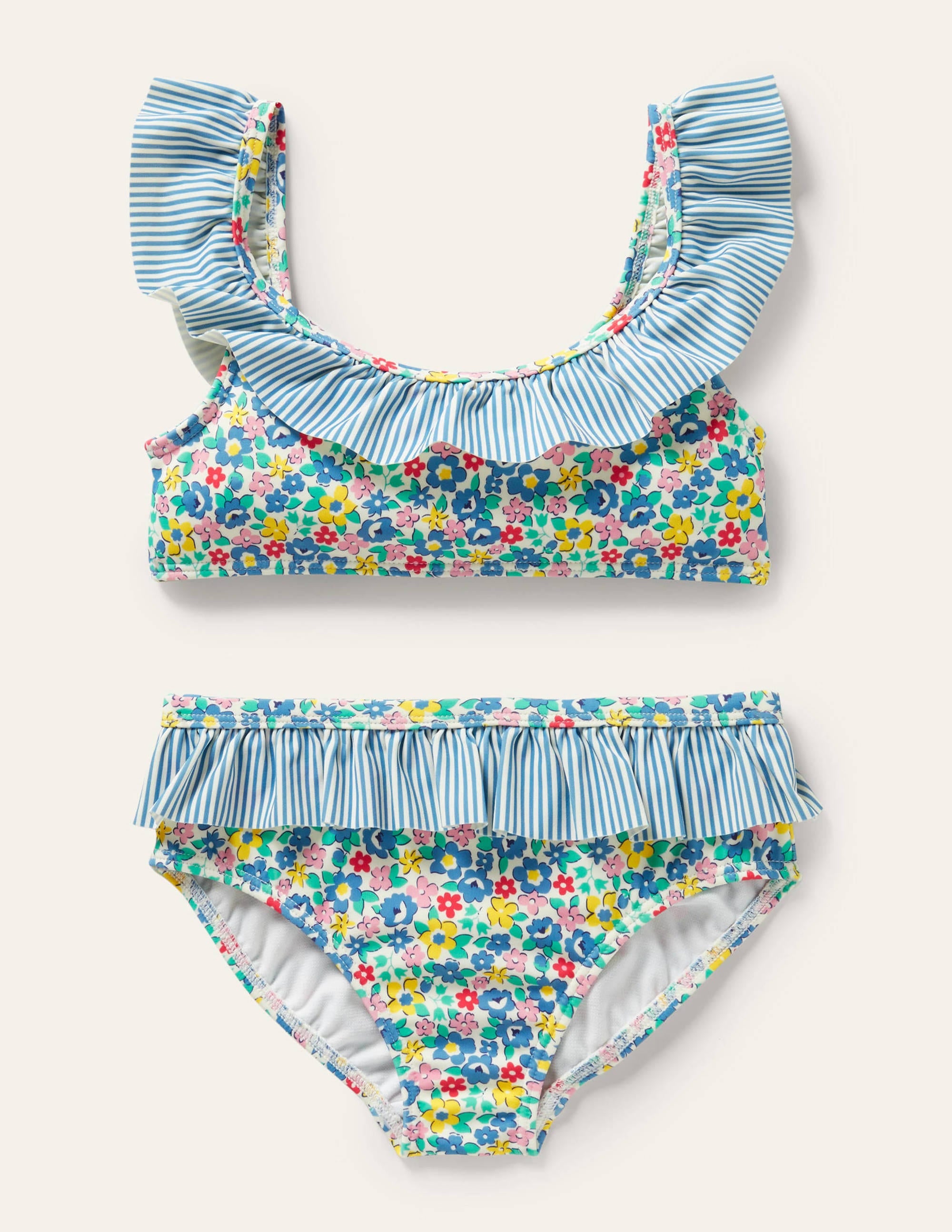 Bikini volanté-Motif Floral Spring bleu élisabéthain - Image 1