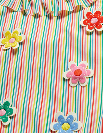 Badeanzug mit Rüschenkragen-Naturweiß/Bunt, Gestreift/Blumen-5