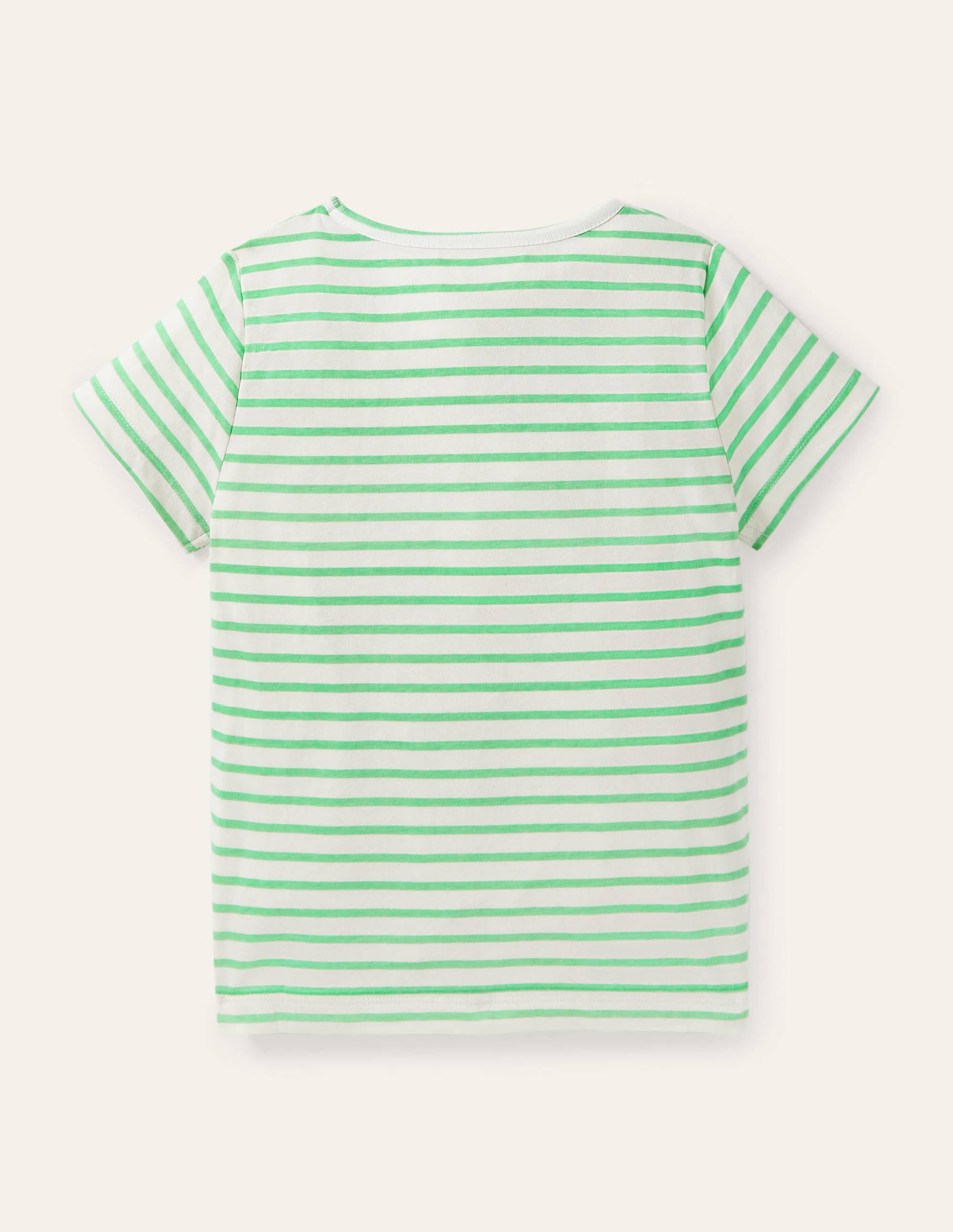 Gestreiftes T-Shirt mit Motiv-Naturweiß/Aloe-Vera-Grün, Erdbeeren - Image 2