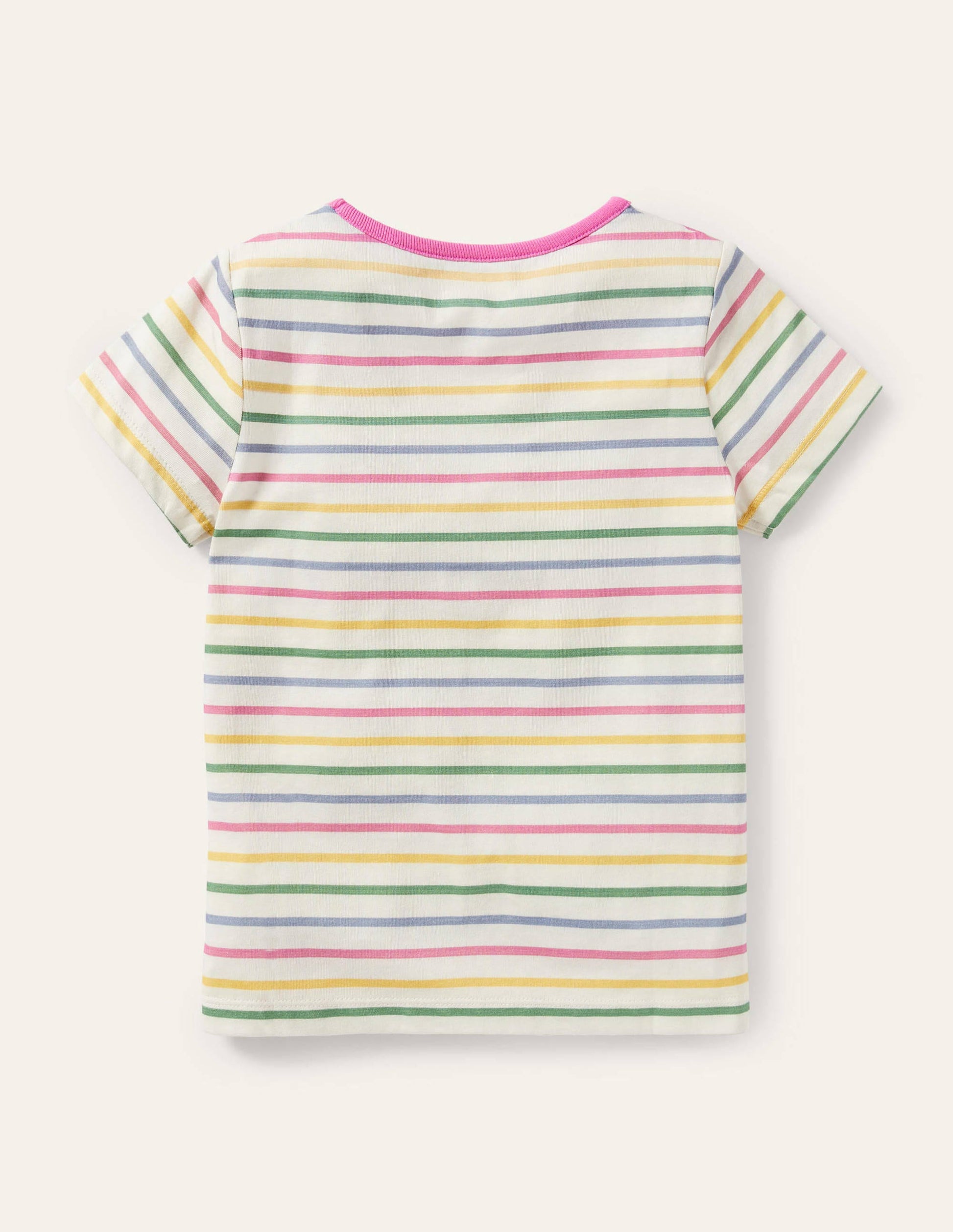Gestreiftes T-Shirt mit Motiv-Naturweiß/Bunt, Gestreift/Blumen-2