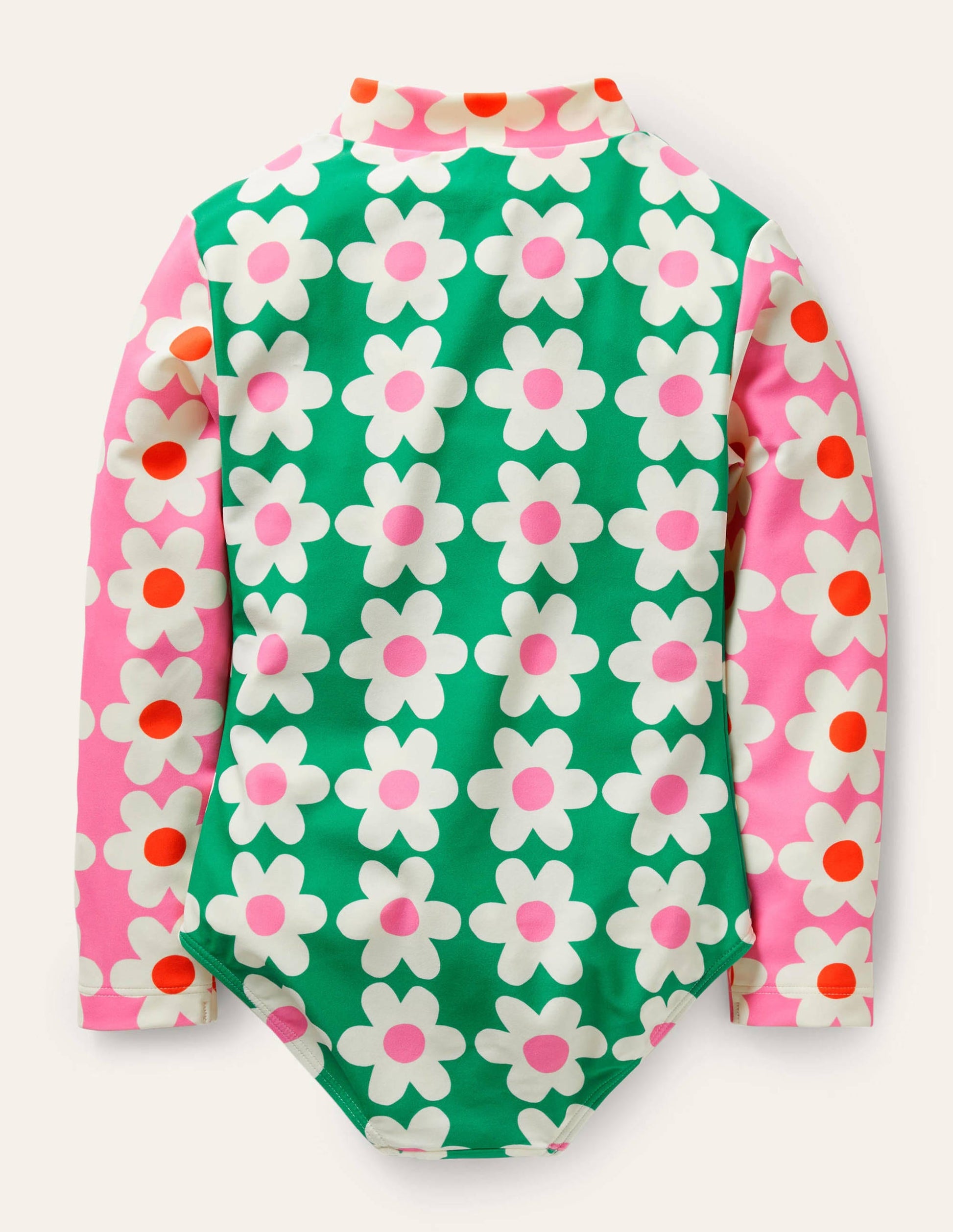 Maillot de bain à manches longues-Motif Daisy Geo poivron vert-2
