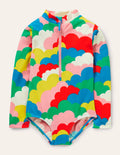 Long-sleeved Swimsuit-Multi Clouds