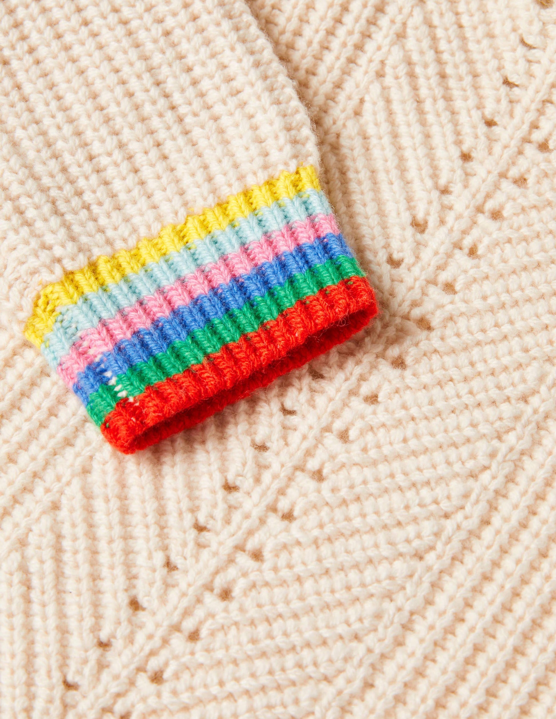 Pullover mit Regenbogen-Rippung-Ecru-3