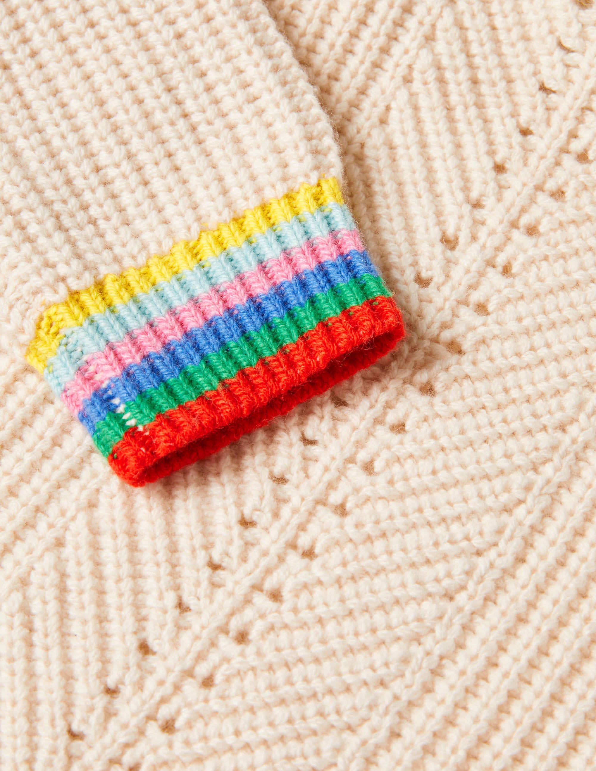 Rainbow Rib Jumper-Ecru - Image 3