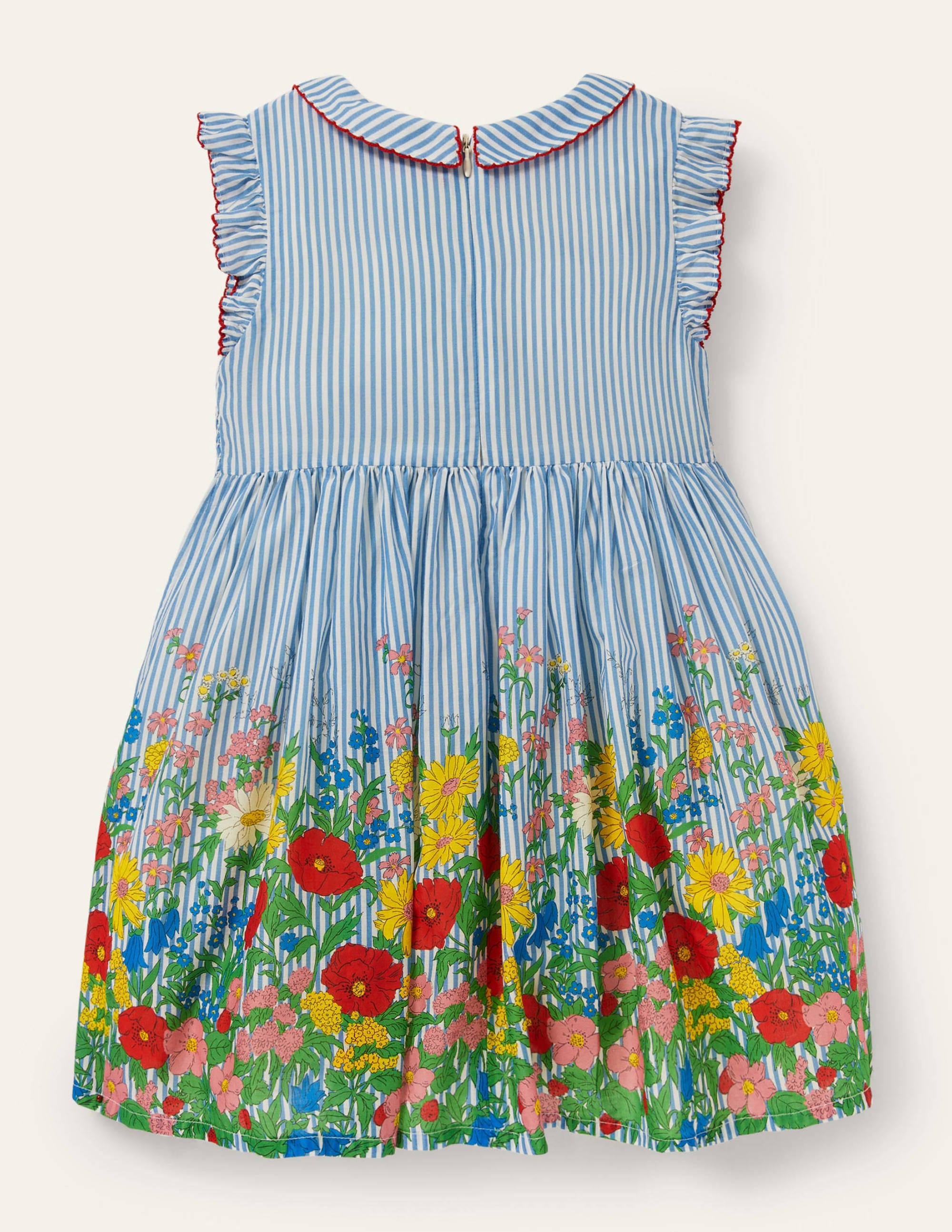 Gesmoktes Webkleid-Helles Glockenblumenblau, Blumenmuster - Image 2