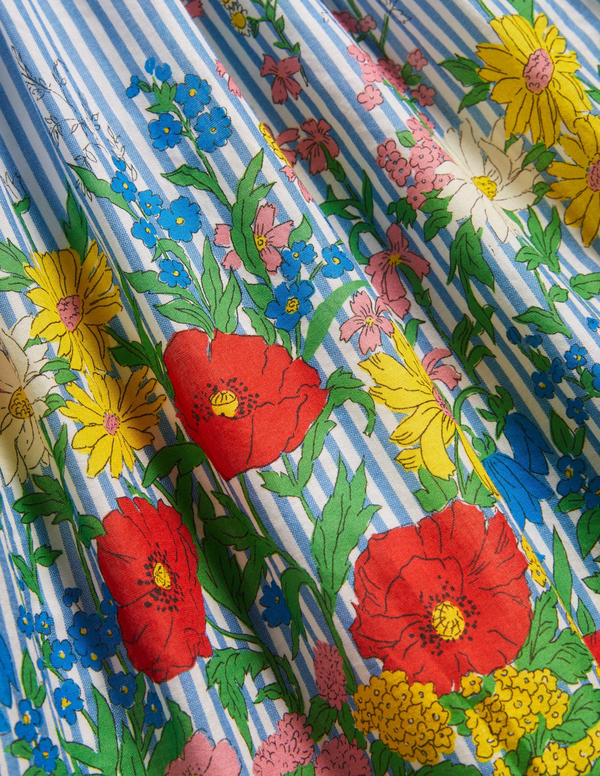 Gesmoktes Webkleid-Helles Glockenblumenblau, Blumenmuster-3