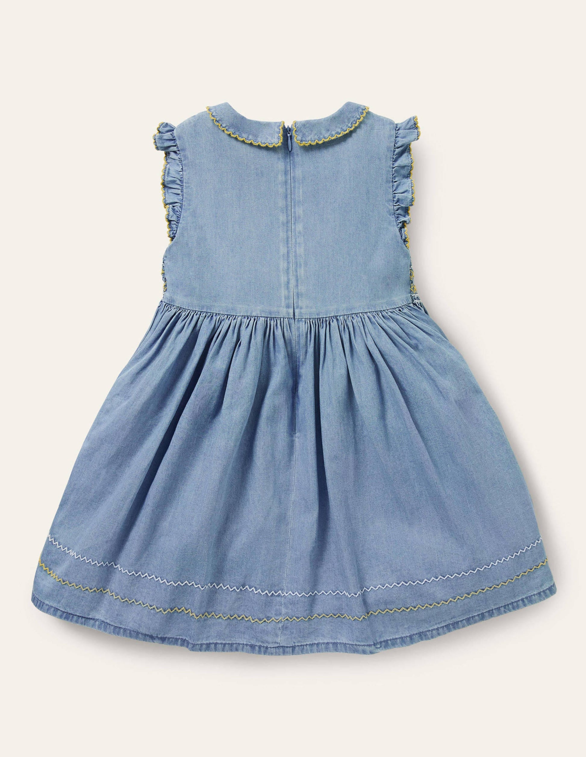 Gesmoktes Webkleid-Faux-Uni-2