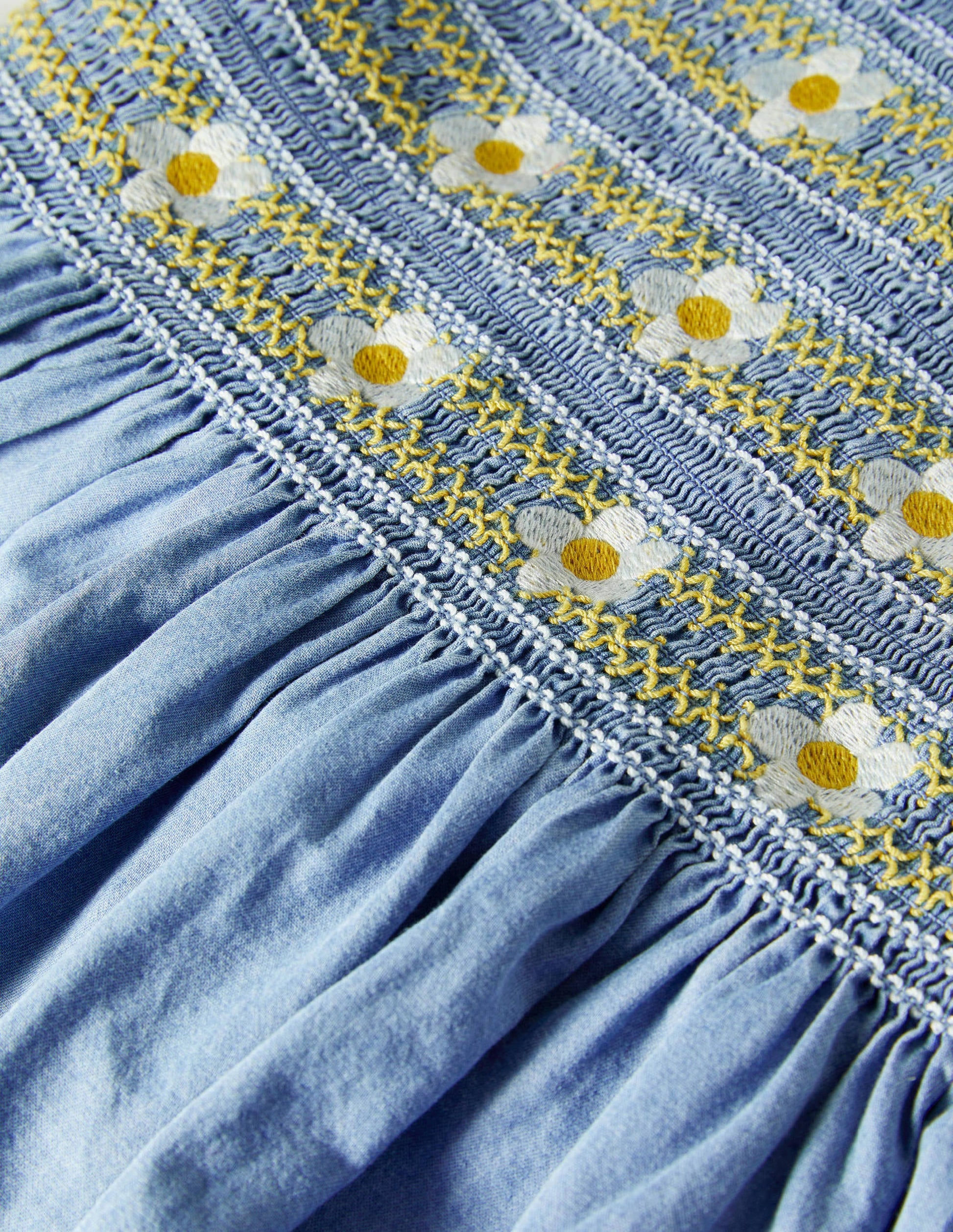 Gesmoktes Webkleid-Faux-Uni-3