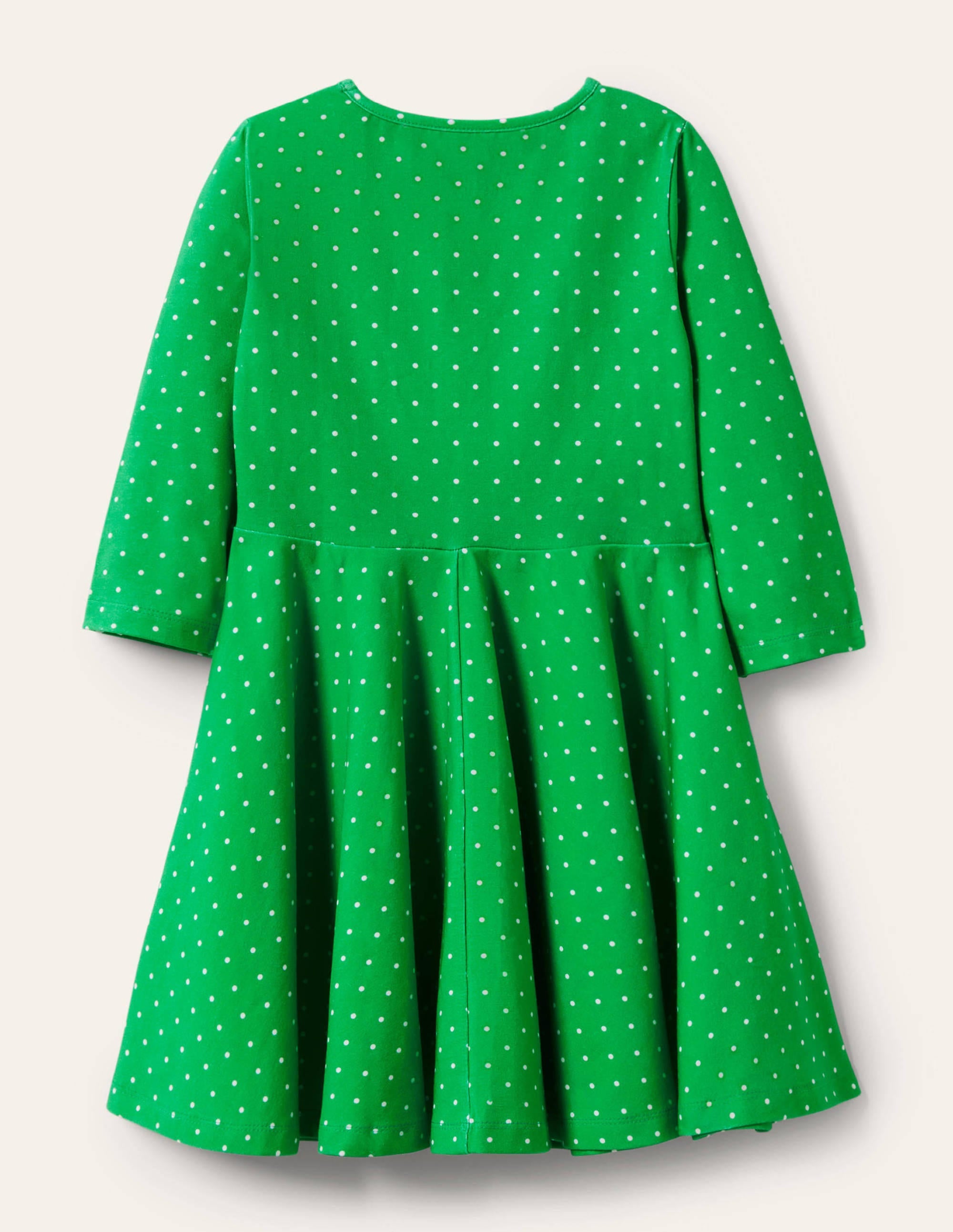 Ausgestelltes Kleid mit Flatterdetail-Aloe-Vera-Grün, Getupft - Image 2