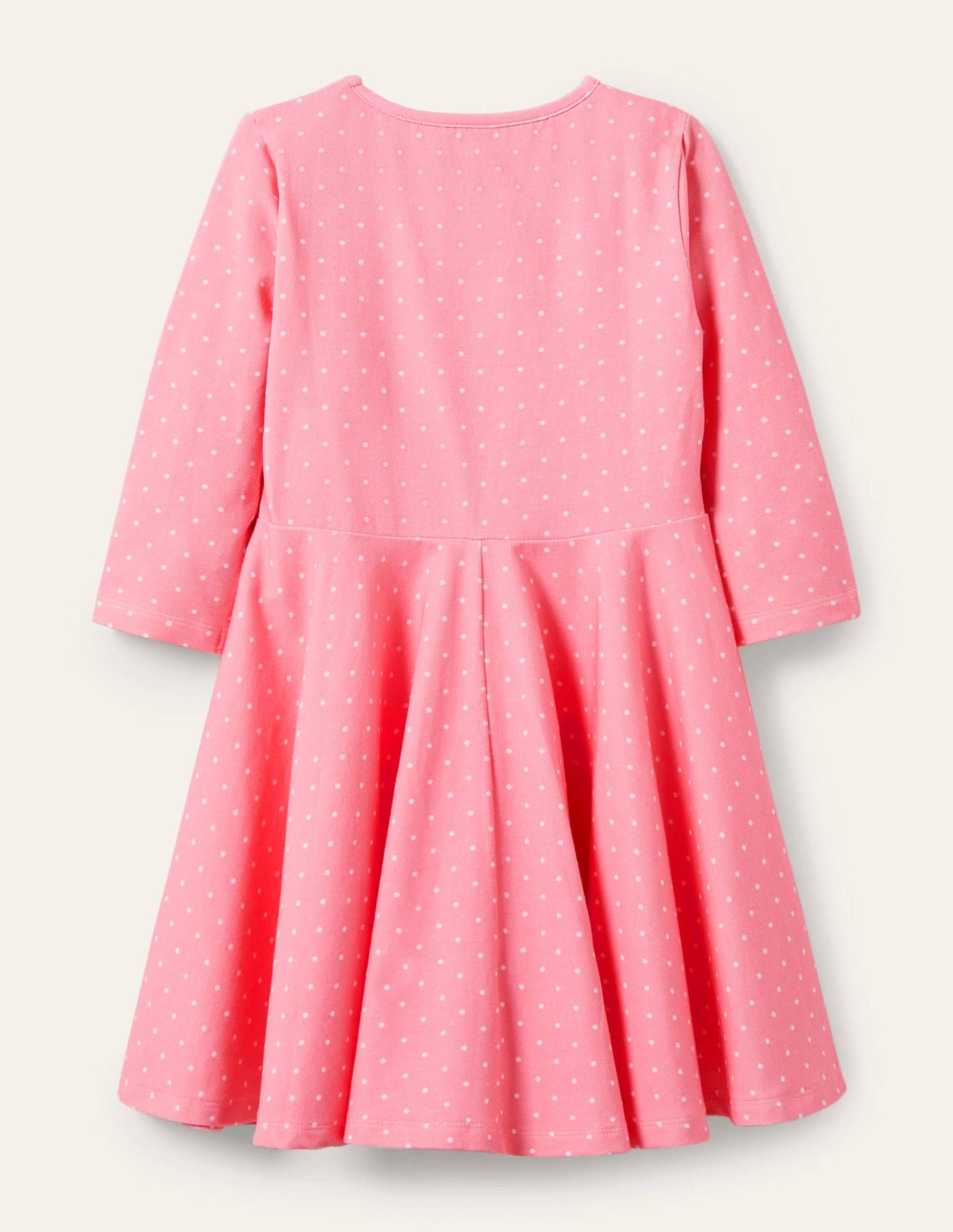 Ausgestelltes Kleid mit Flatterdetail-Hellrosa, Getupft