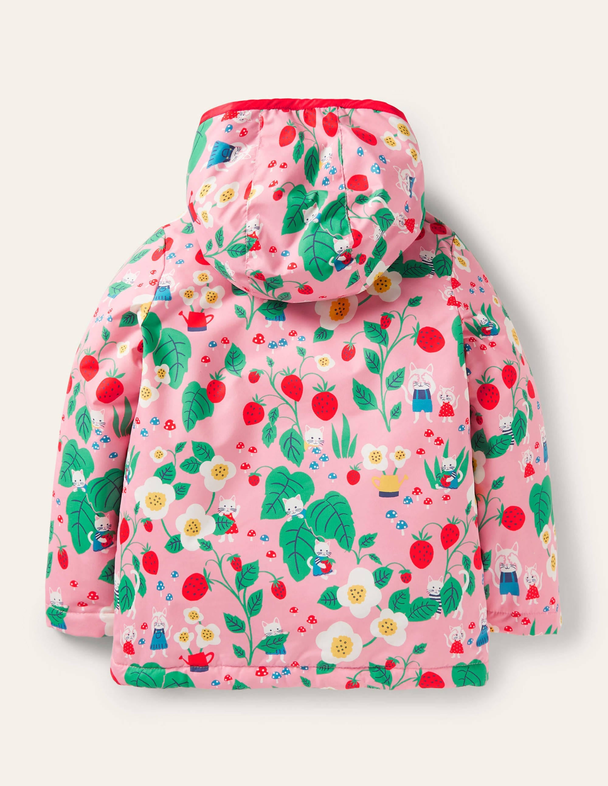 Manteau imperméable doublé de jersey-Motif Strawberry Patch limonade rose - Image 2