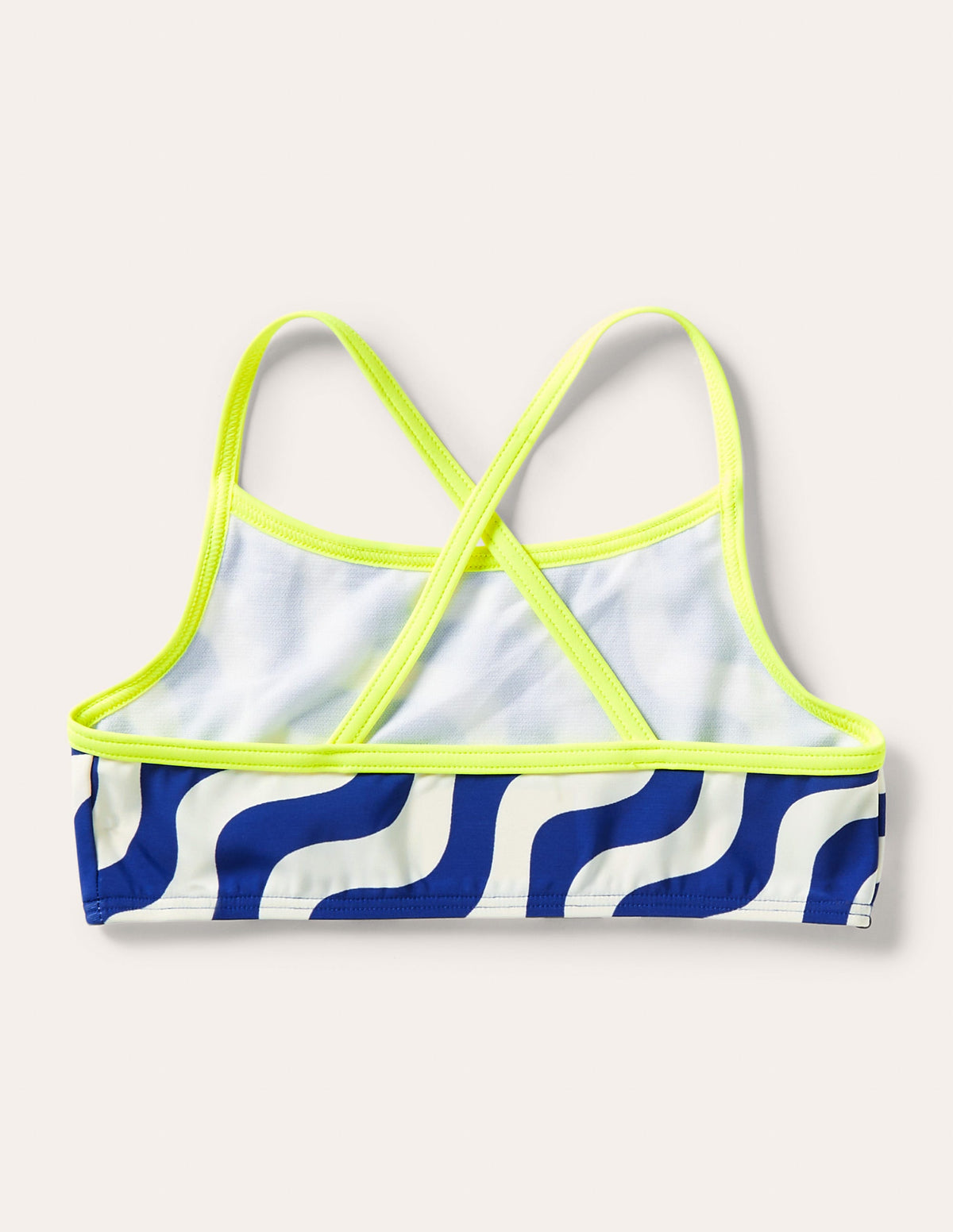 Gemustertes Bikini-Oberteil-Naturweiß/Blau, Welle - Image 2