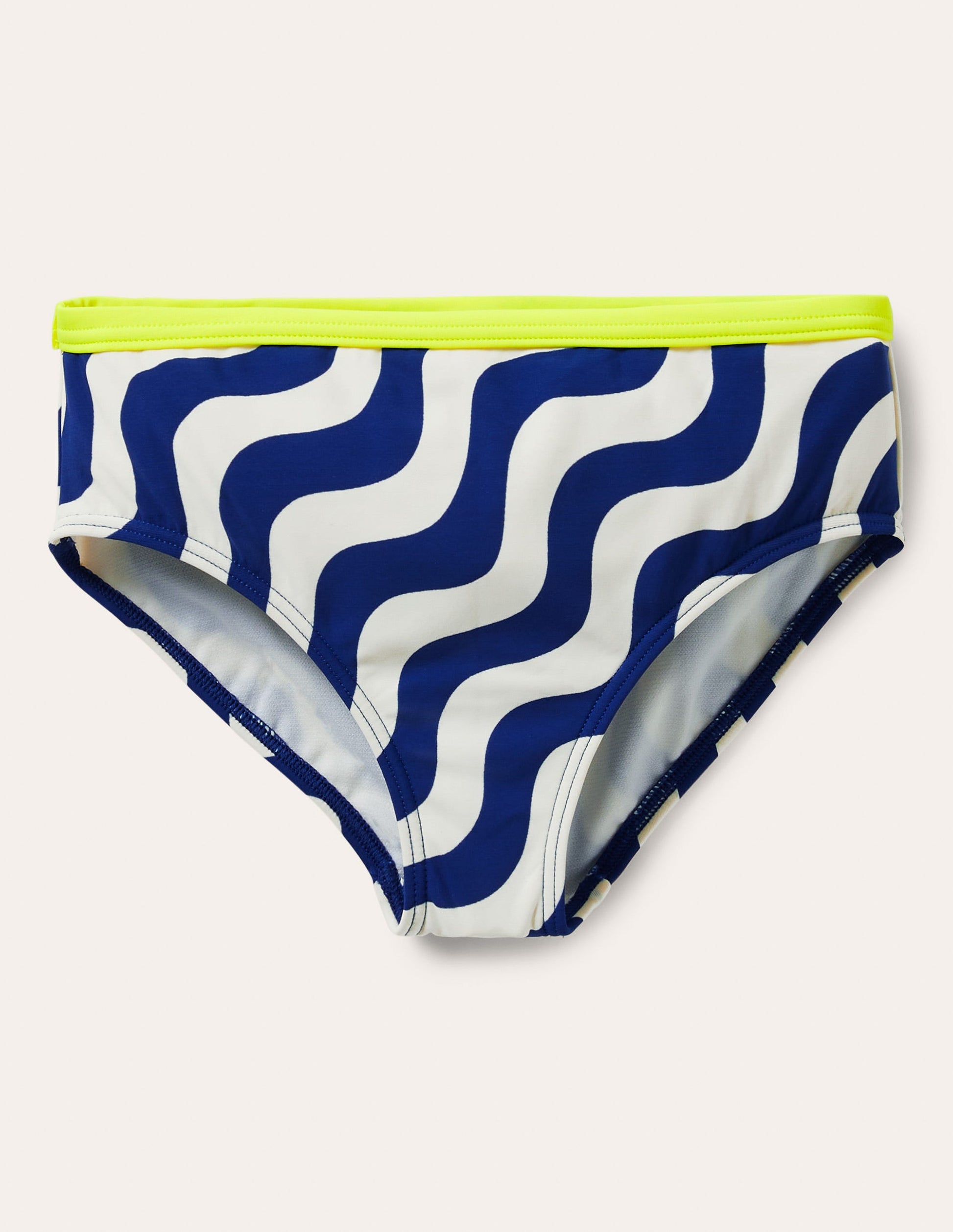 Bas de bikini à motif-Ivoire/bleu vague-2
