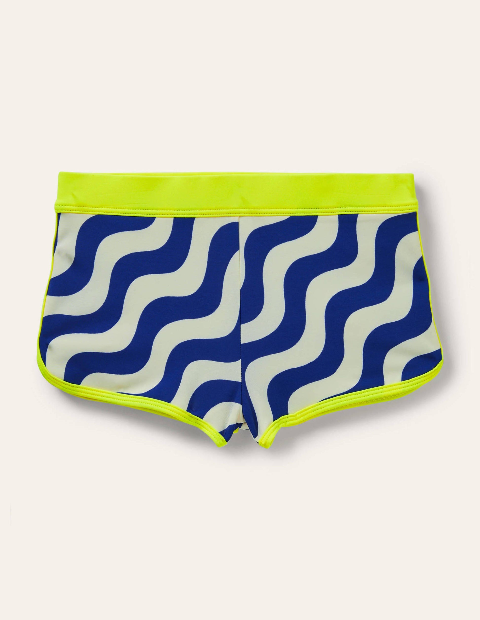 Patterned Swim Shorts-Ivory/Blue Wave-2