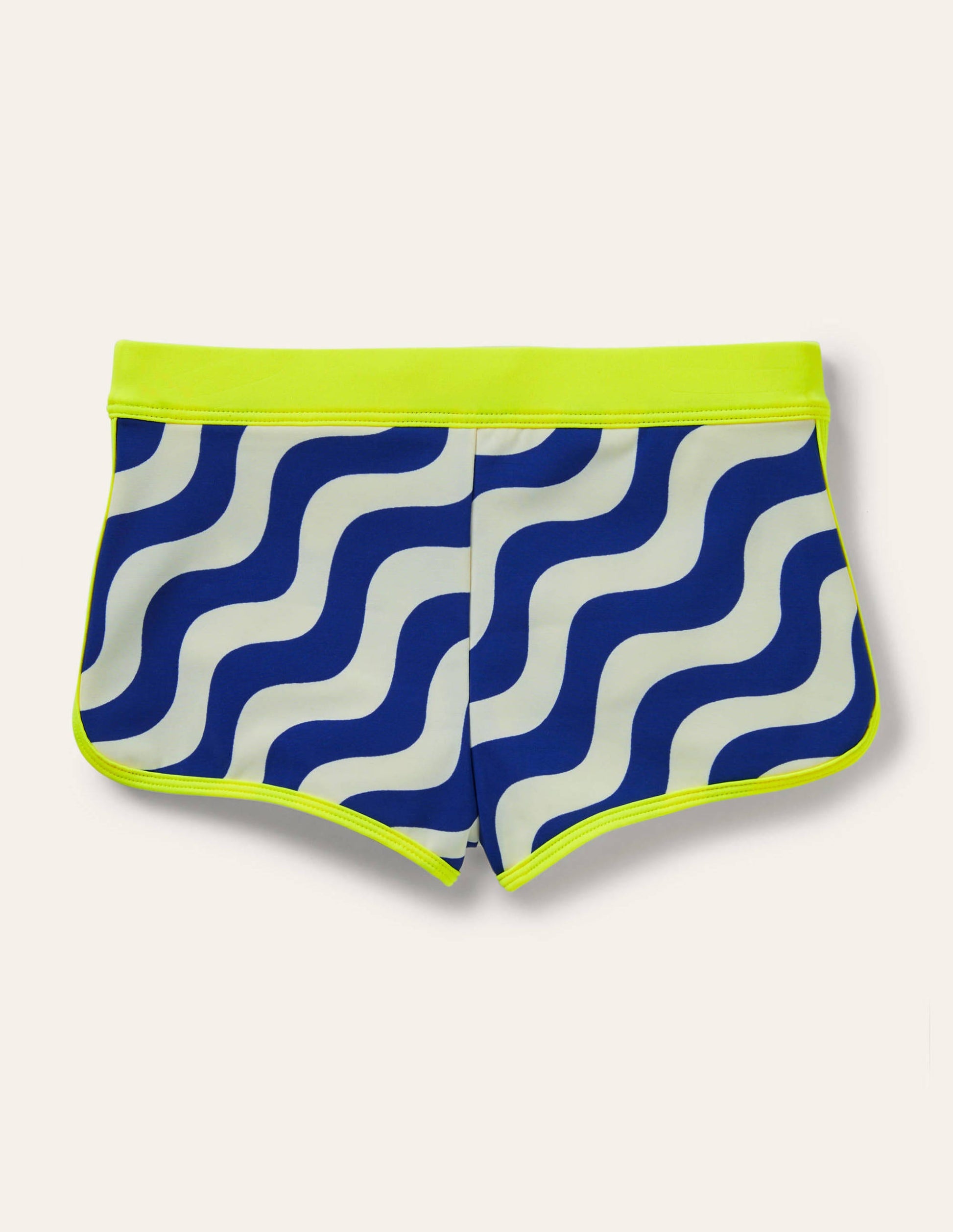 Patterned Swim Shorts-Ivory/Blue Wave-3