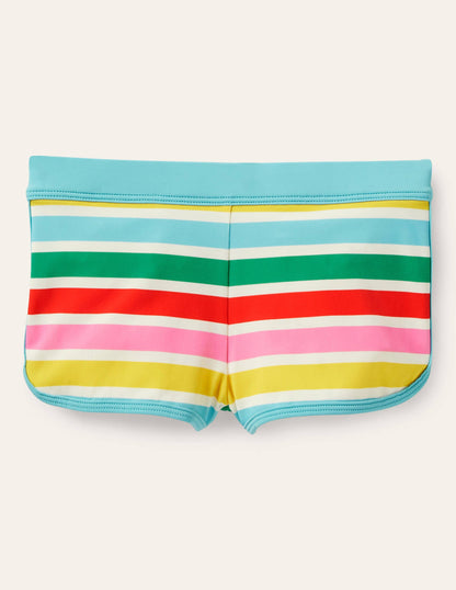 Short de bain à motif-Ivoire/arc-en-ciel multi-1