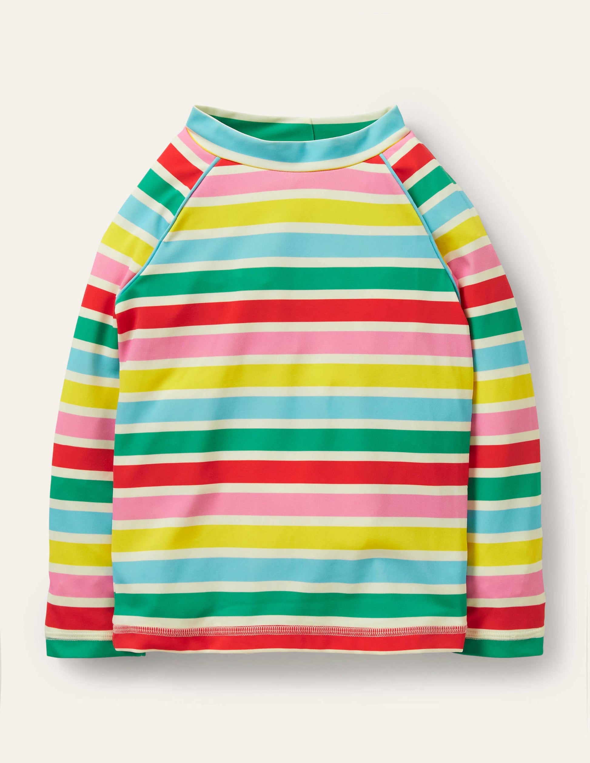 Patterned Rash Vest-Ivory/Multi Rainbow-1