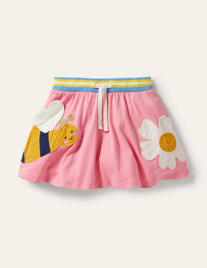Jerseyskort mit Applikation-Hellrosa, Biene