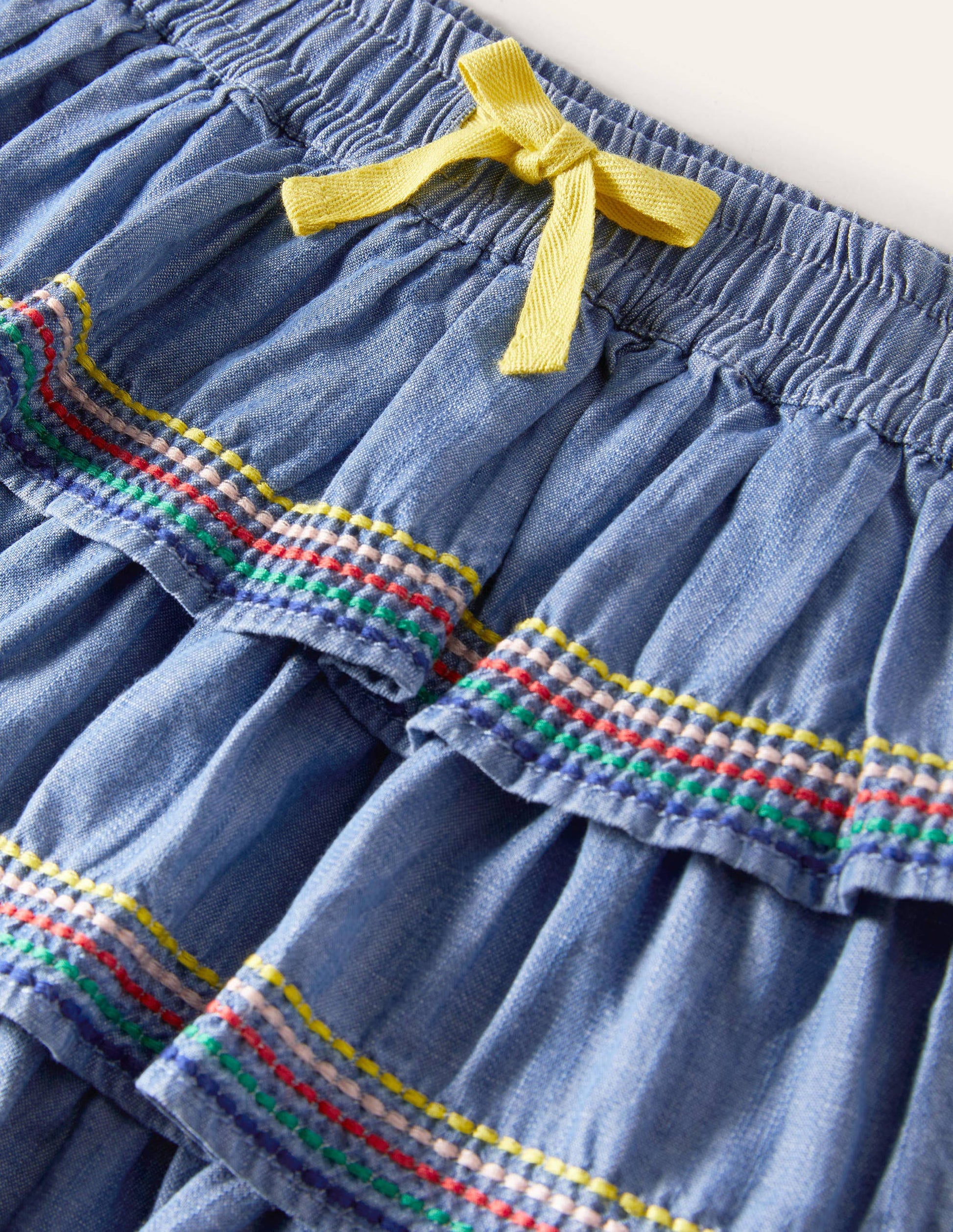 Gestufter Webskort-Mittleres Vintageblau, Denim-3