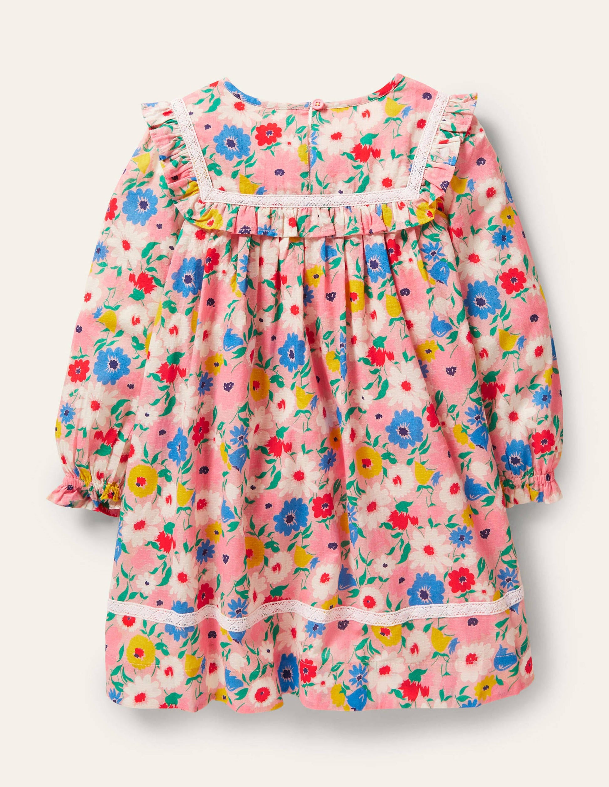 Robe manches longues à fleurs-Motif Painterly Floral rose boto-2